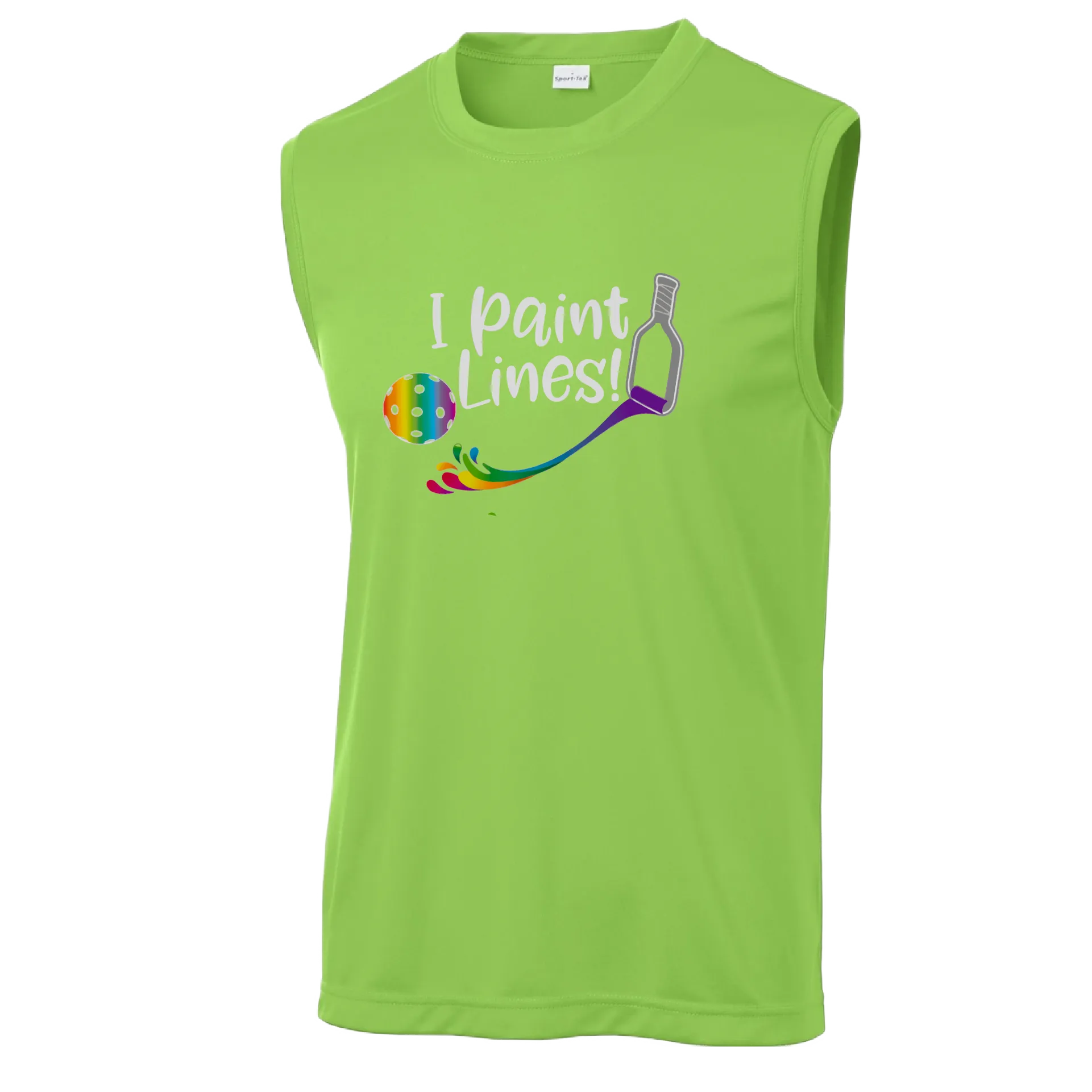 I Paint Lines | Men's Sleeveless Pickleball Shirt | 100% Polyester