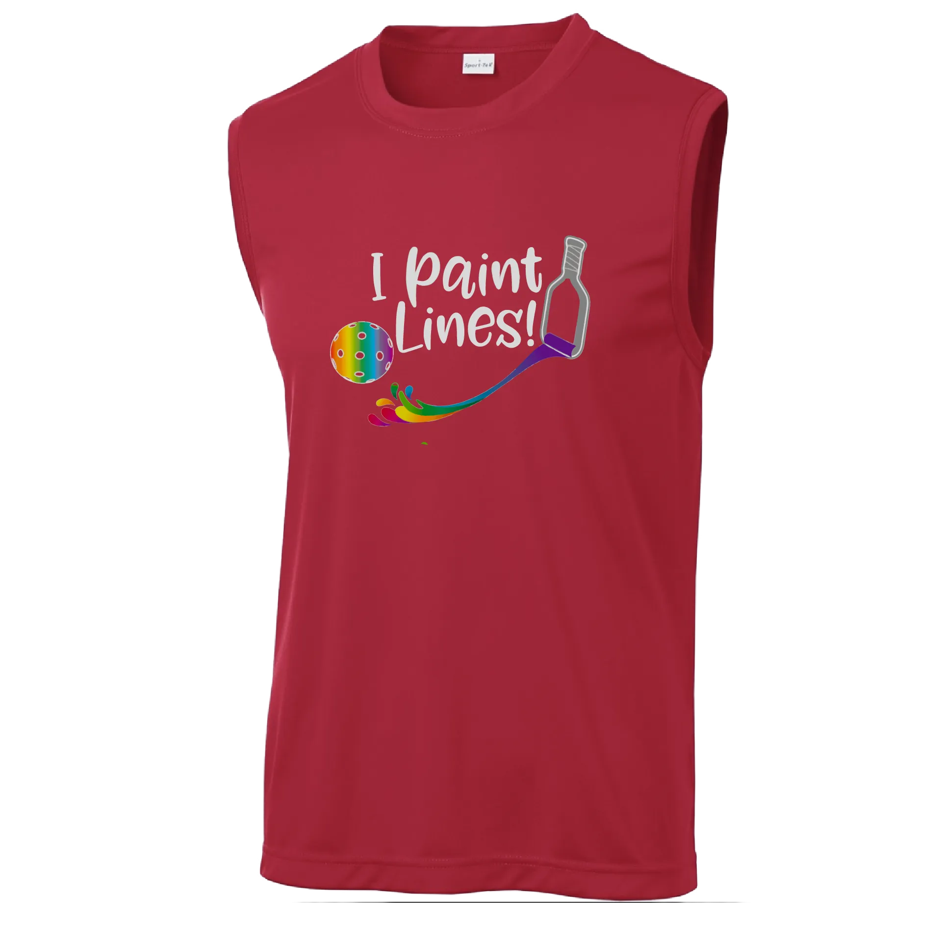 I Paint Lines | Men's Sleeveless Pickleball Shirt | 100% Polyester