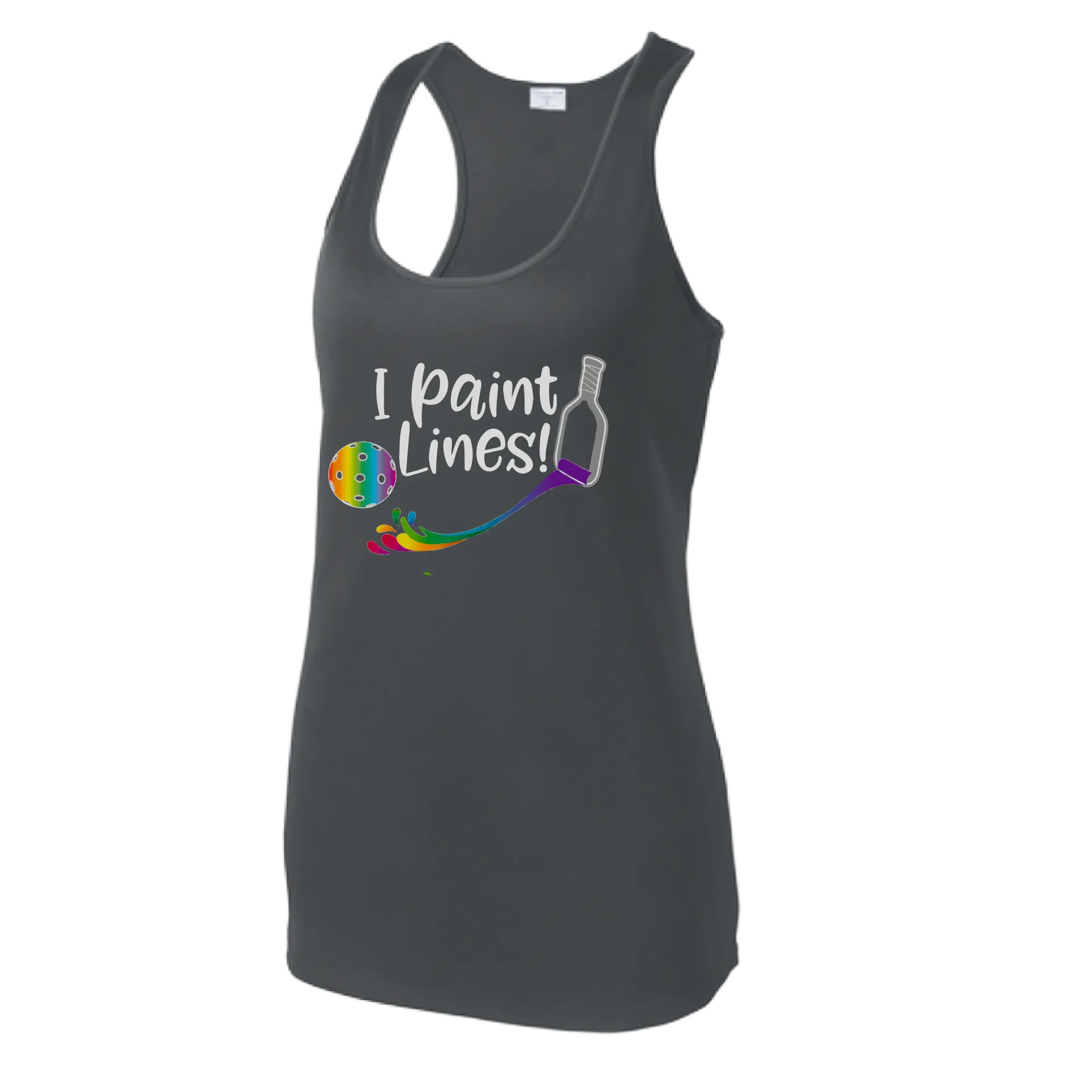 I Paint Pickleball Lines | Women’s Racerback Tank | 100% Polyester