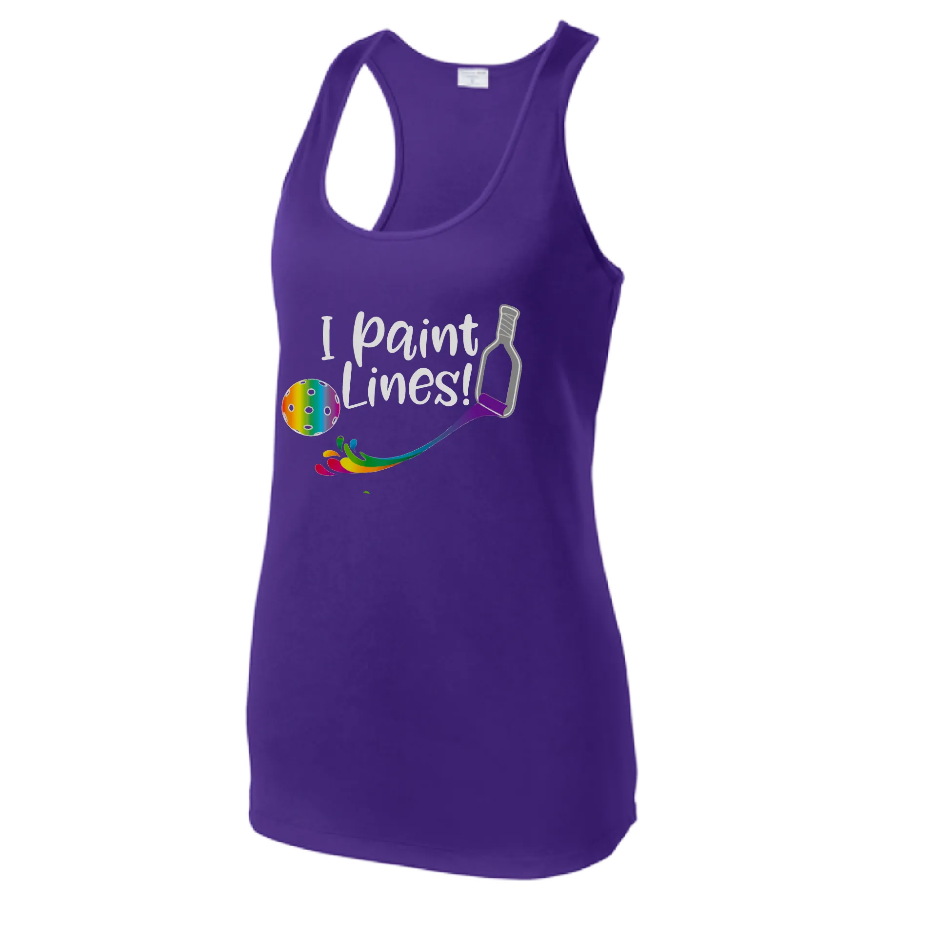 I Paint Pickleball Lines | Women’s Racerback Tank | 100% Polyester