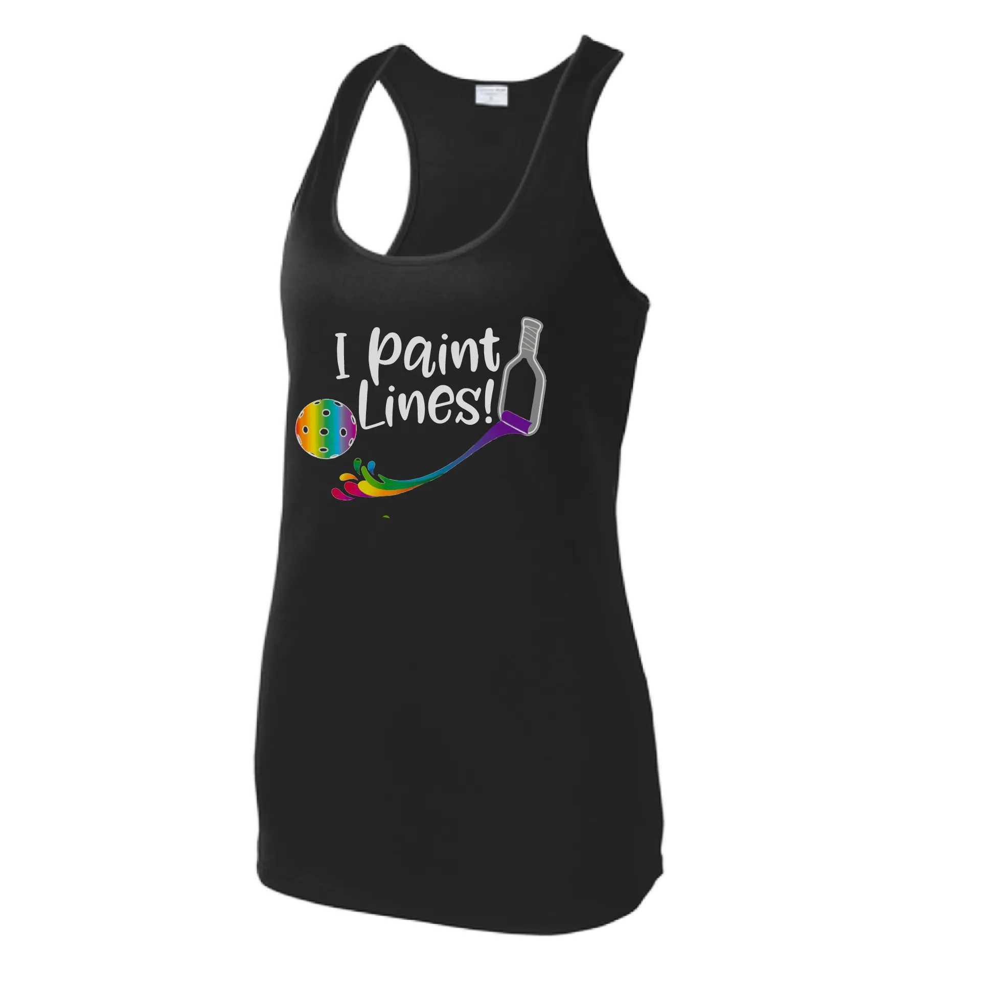 I Paint Pickleball Lines | Women’s Racerback Tank | 100% Polyester