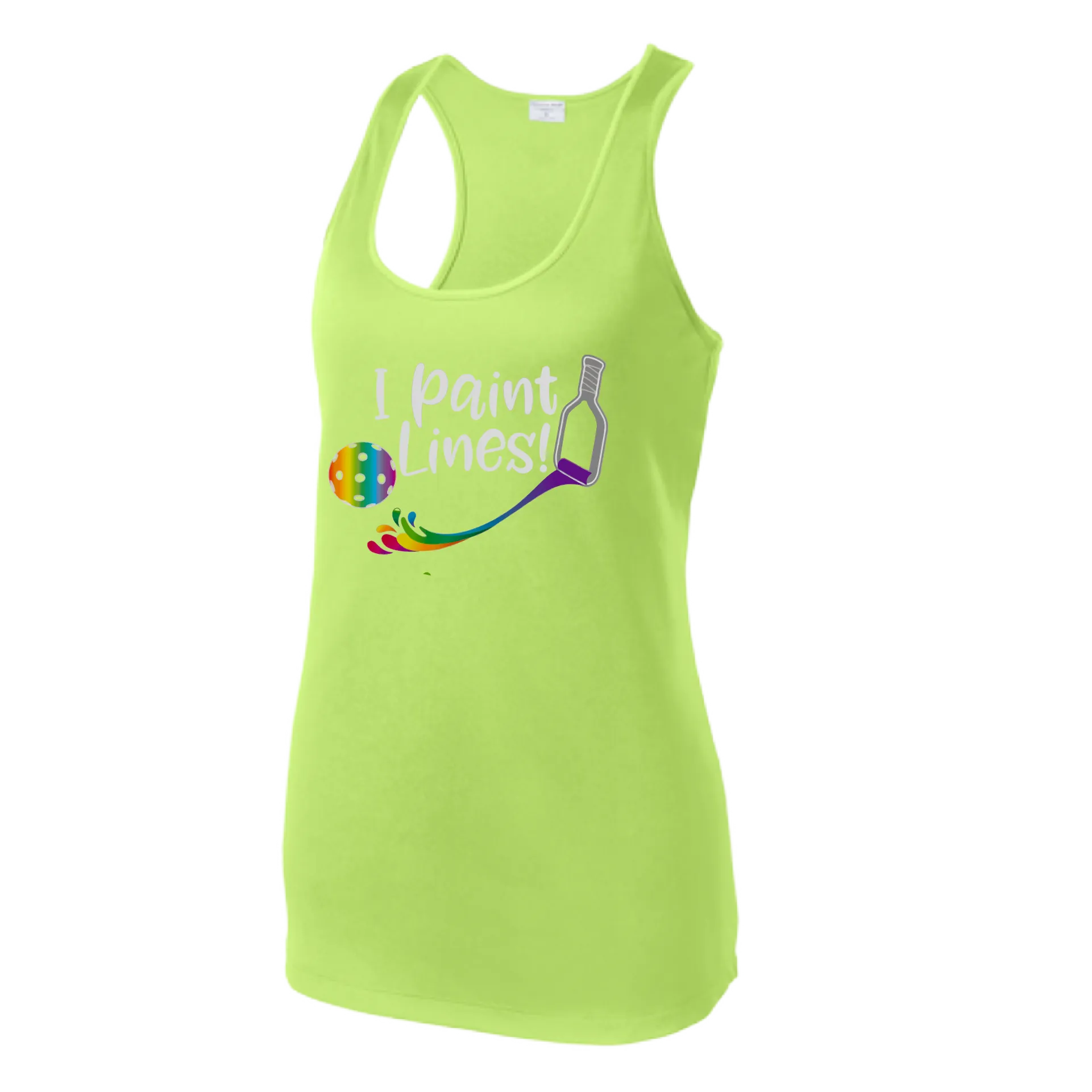 I Paint Pickleball Lines | Women’s Racerback Tank | 100% Polyester