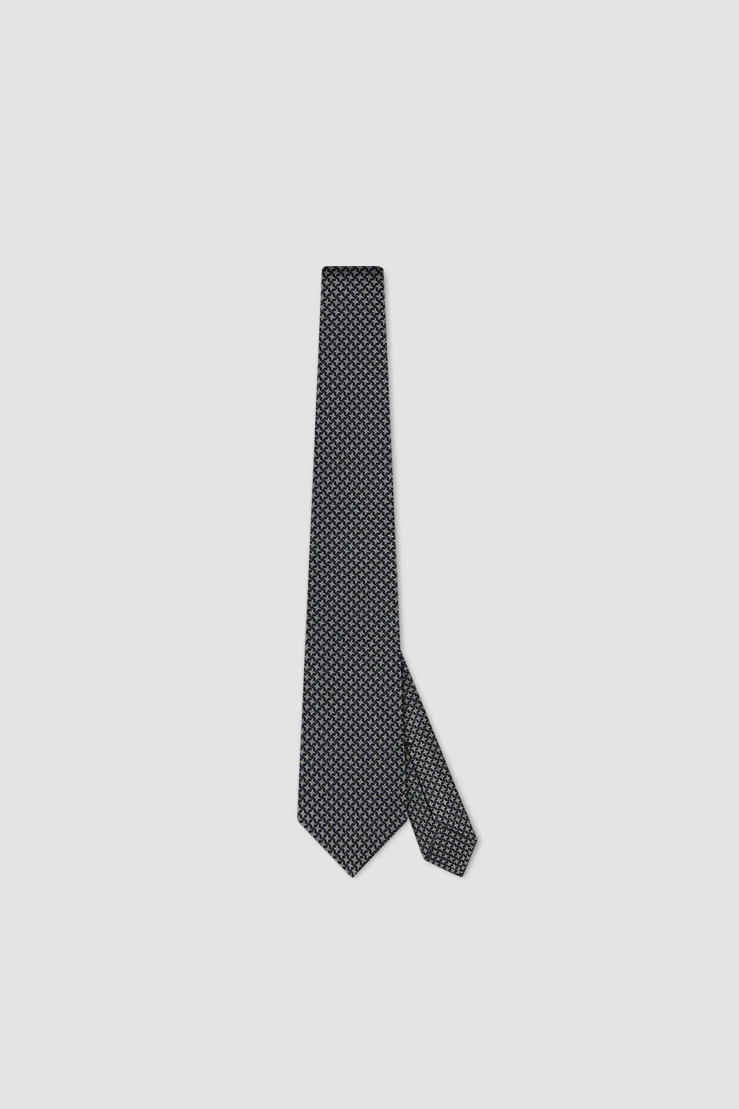 Kiton Black/Grey Silk Tie