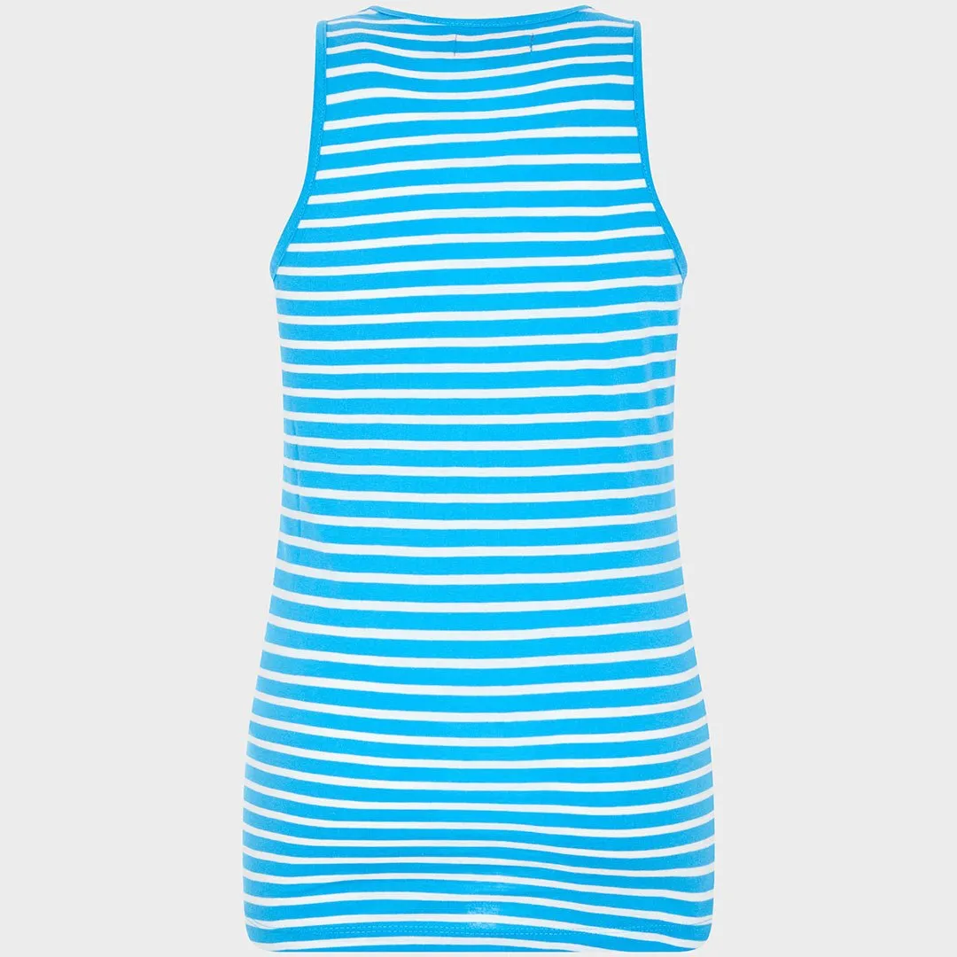 Ladies Cornflower Striped Vest