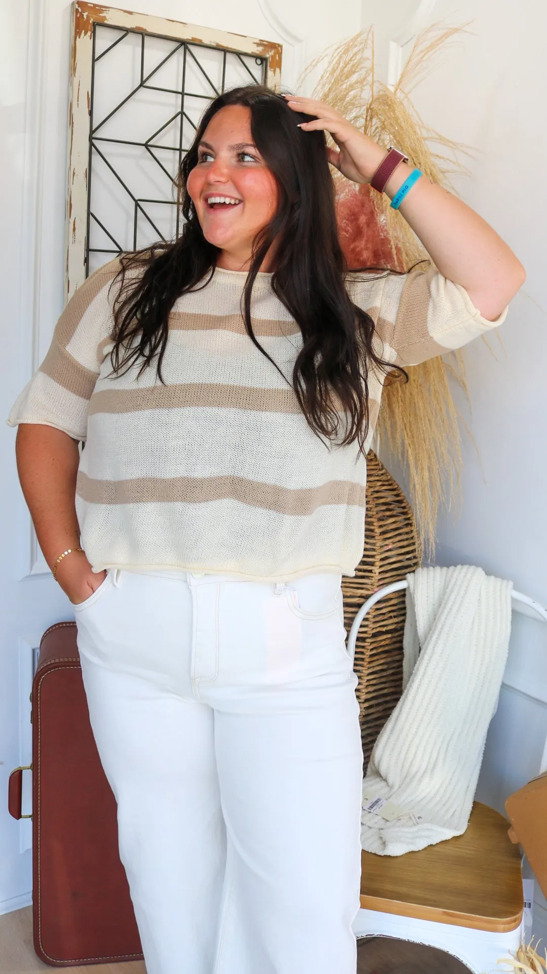 Latte Striped Top