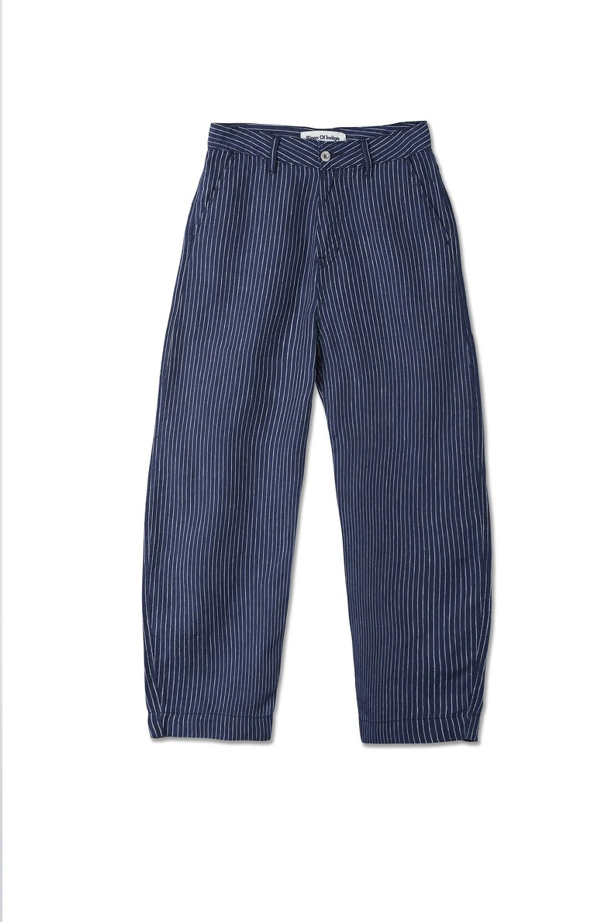 leila striped linen pants navy