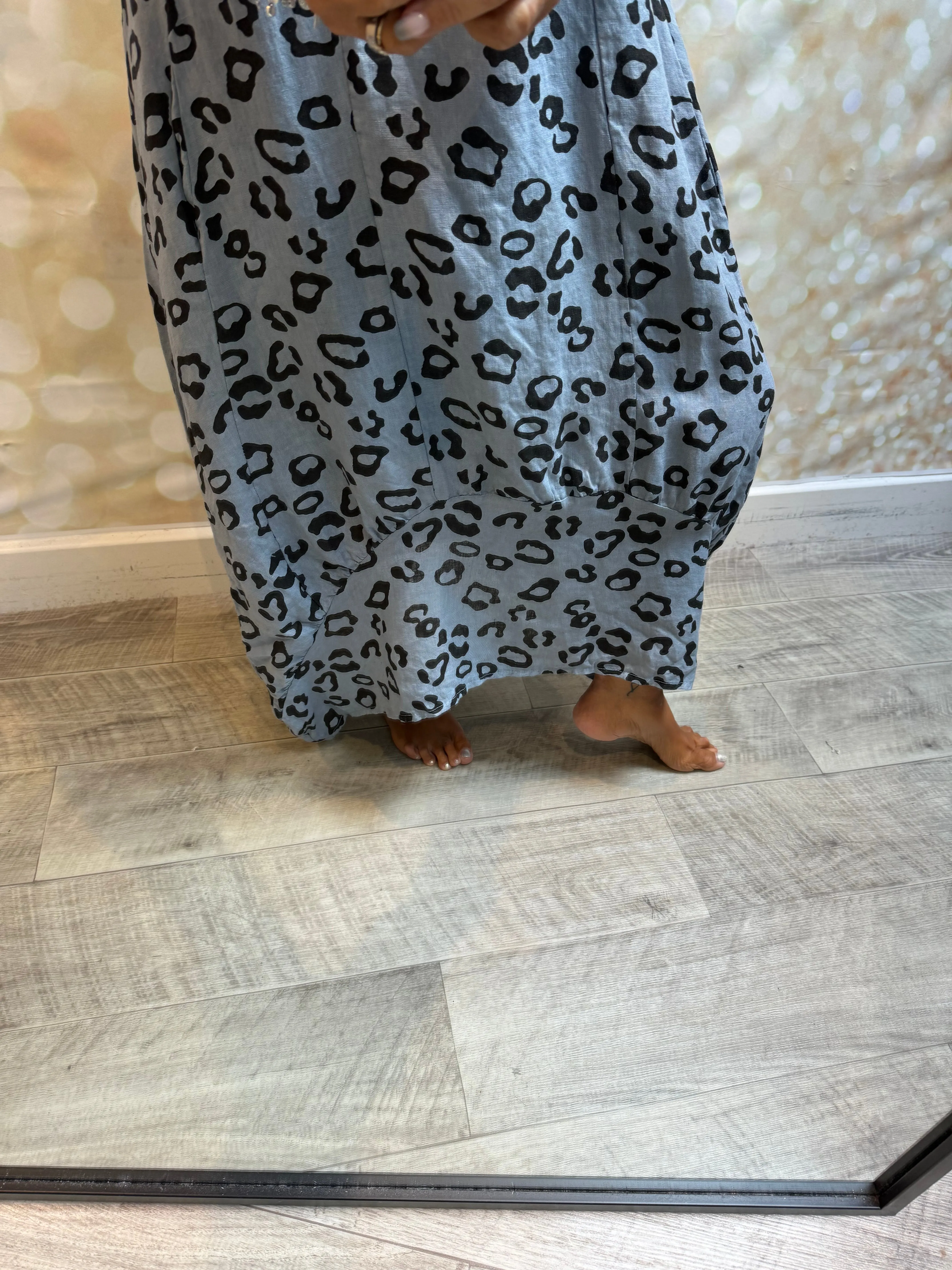 Leopard Linen  maxi dress