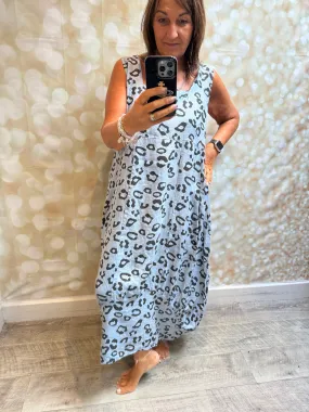 Leopard Linen  maxi dress