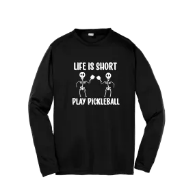 Life is Short Skeletons | Youth Long Sleeve Pickleball Shirts | 100% Polyester