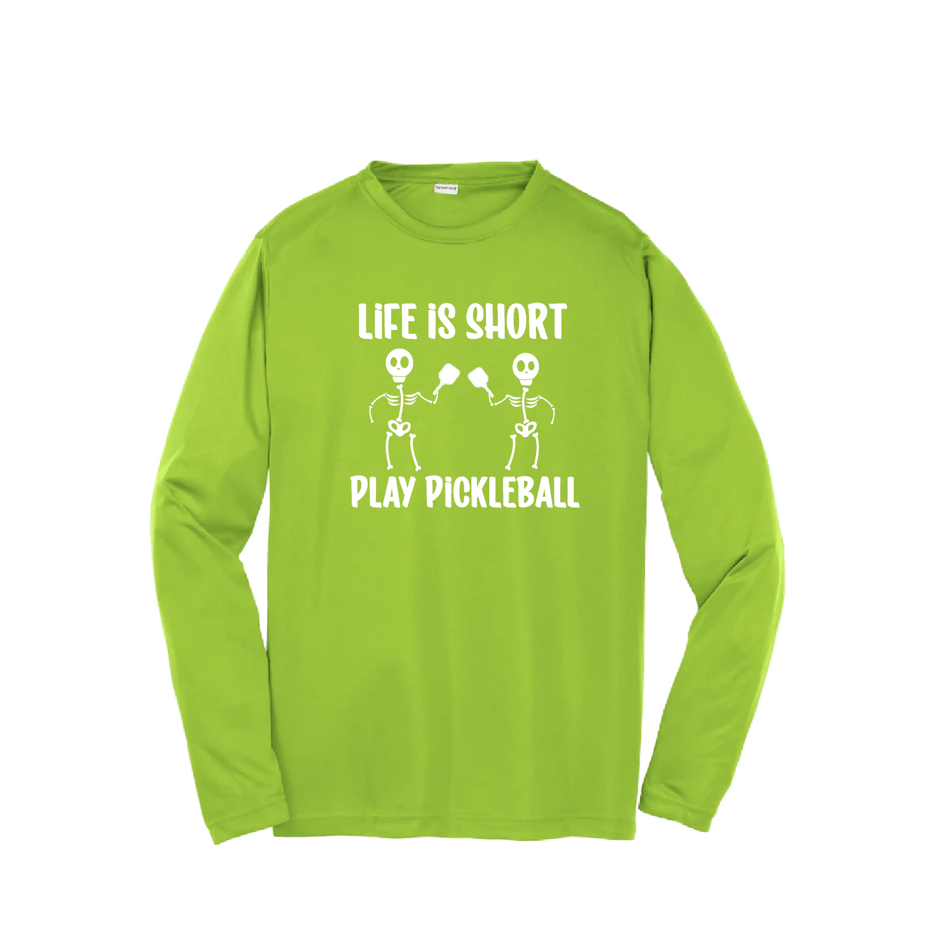 Life is Short Skeletons | Youth Long Sleeve Pickleball Shirts | 100% Polyester