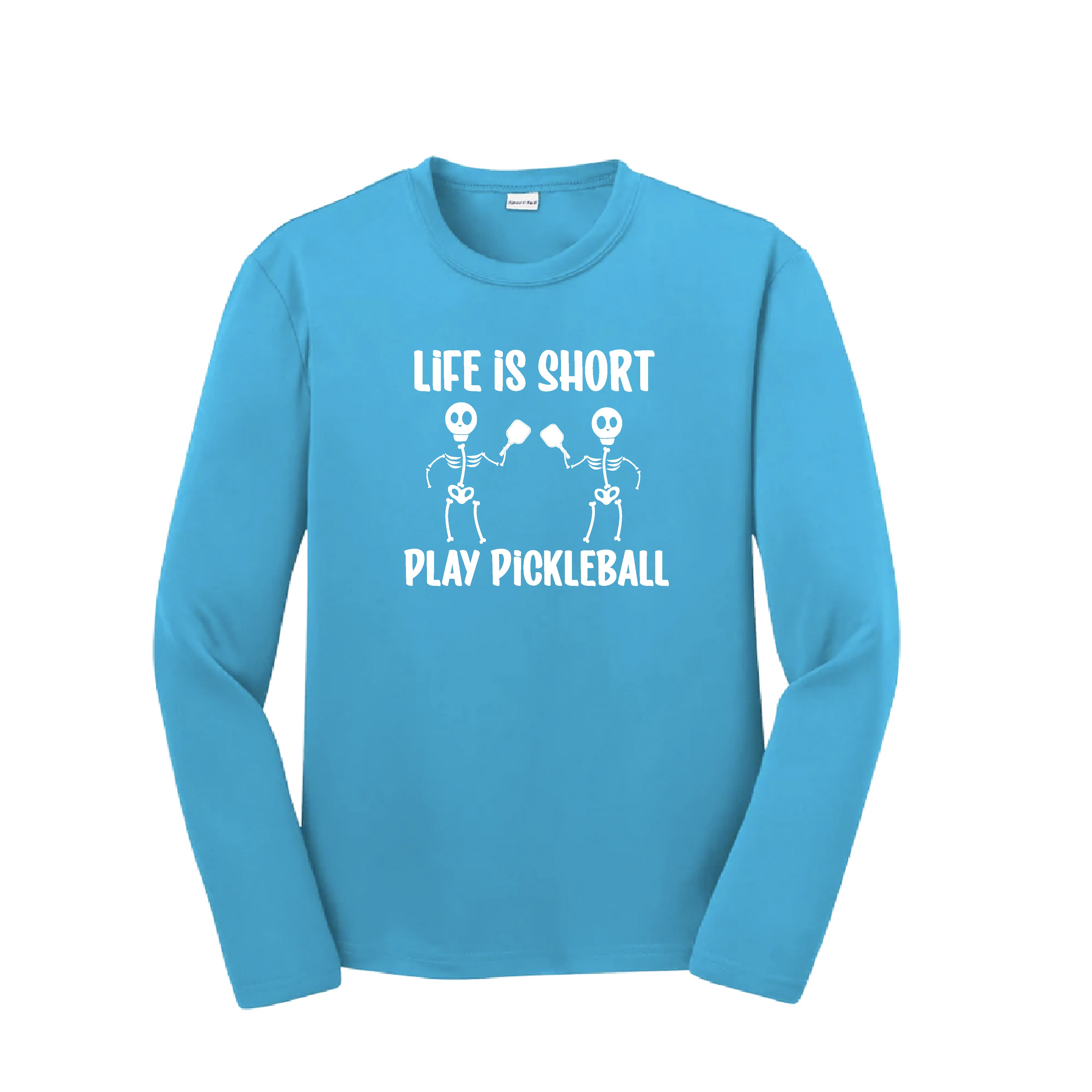 Life is Short Skeletons | Youth Long Sleeve Pickleball Shirts | 100% Polyester