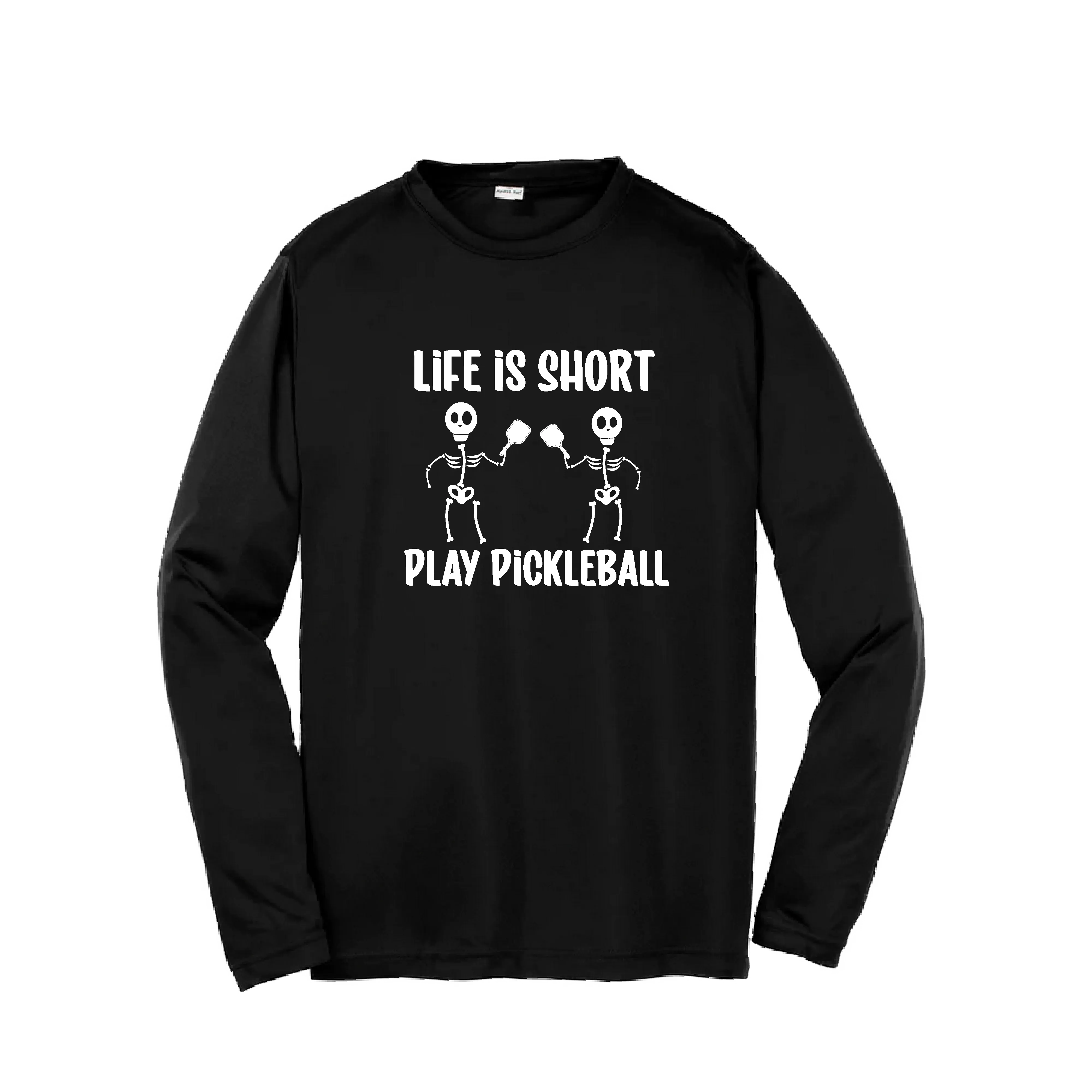 Life is Short Skeletons | Youth Long Sleeve Pickleball Shirts | 100% Polyester