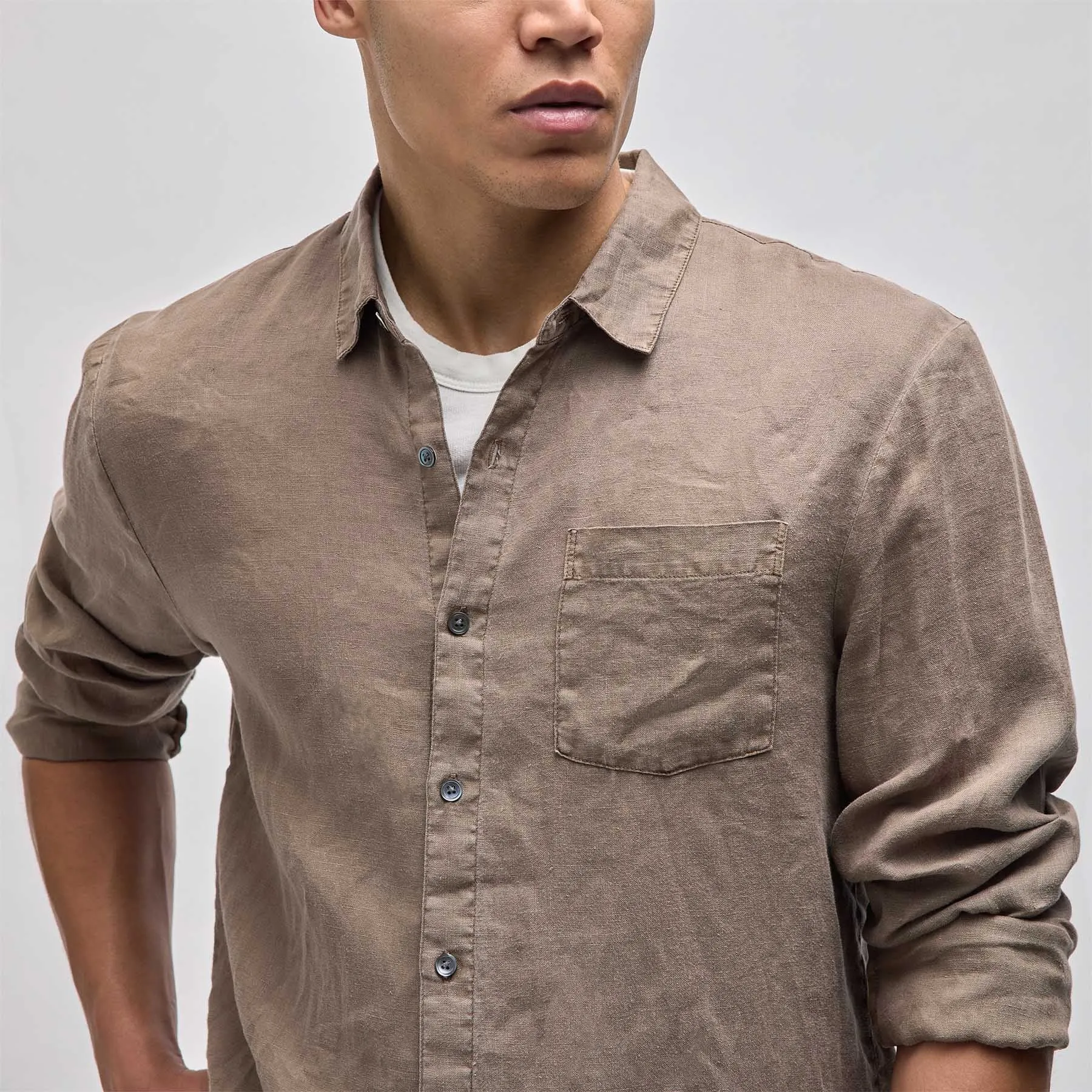 Lightweight Linen Shirt - Cargo Pigment