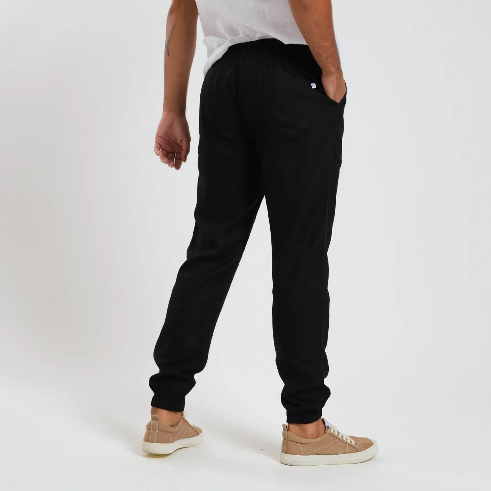 Linen Joggers | Black