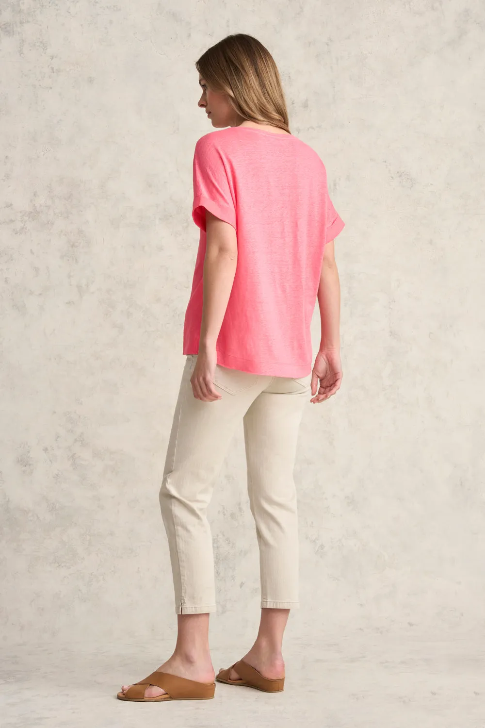 Linen Mix Top - Coral