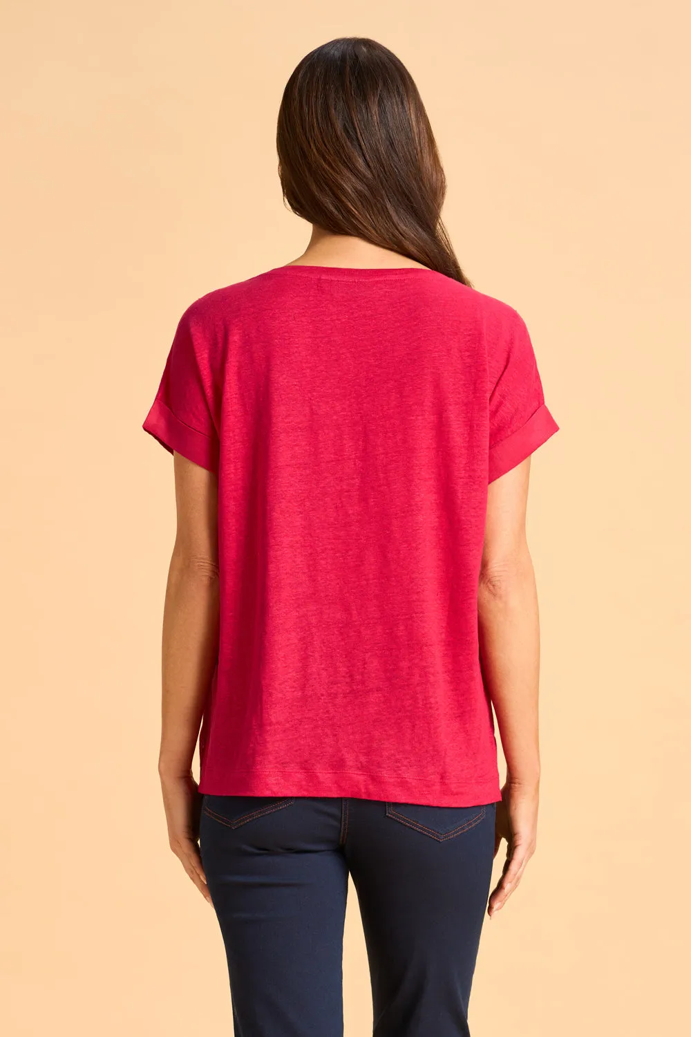 Linen Mix Top - Rouge