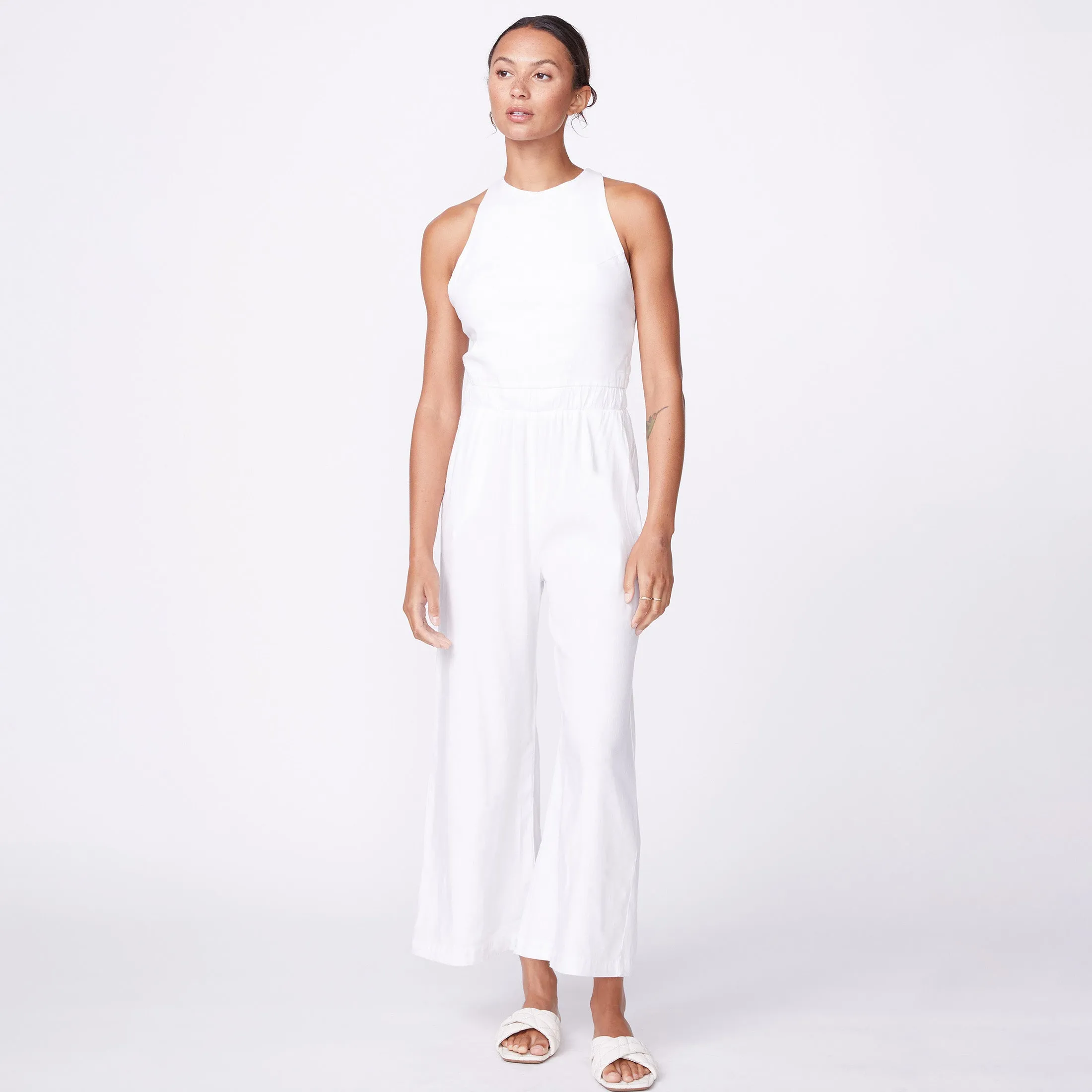 Linen Racer Jumpsuit