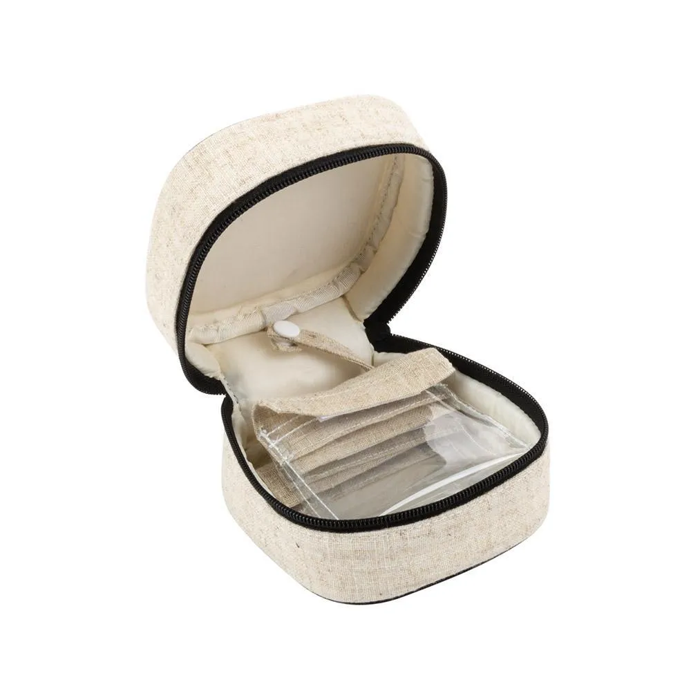 Linen Square Jewelry Case