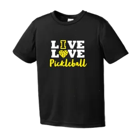 Live Love Pickleball | Youth Short Sleeve Atheletic Shirt | 100% Polyester