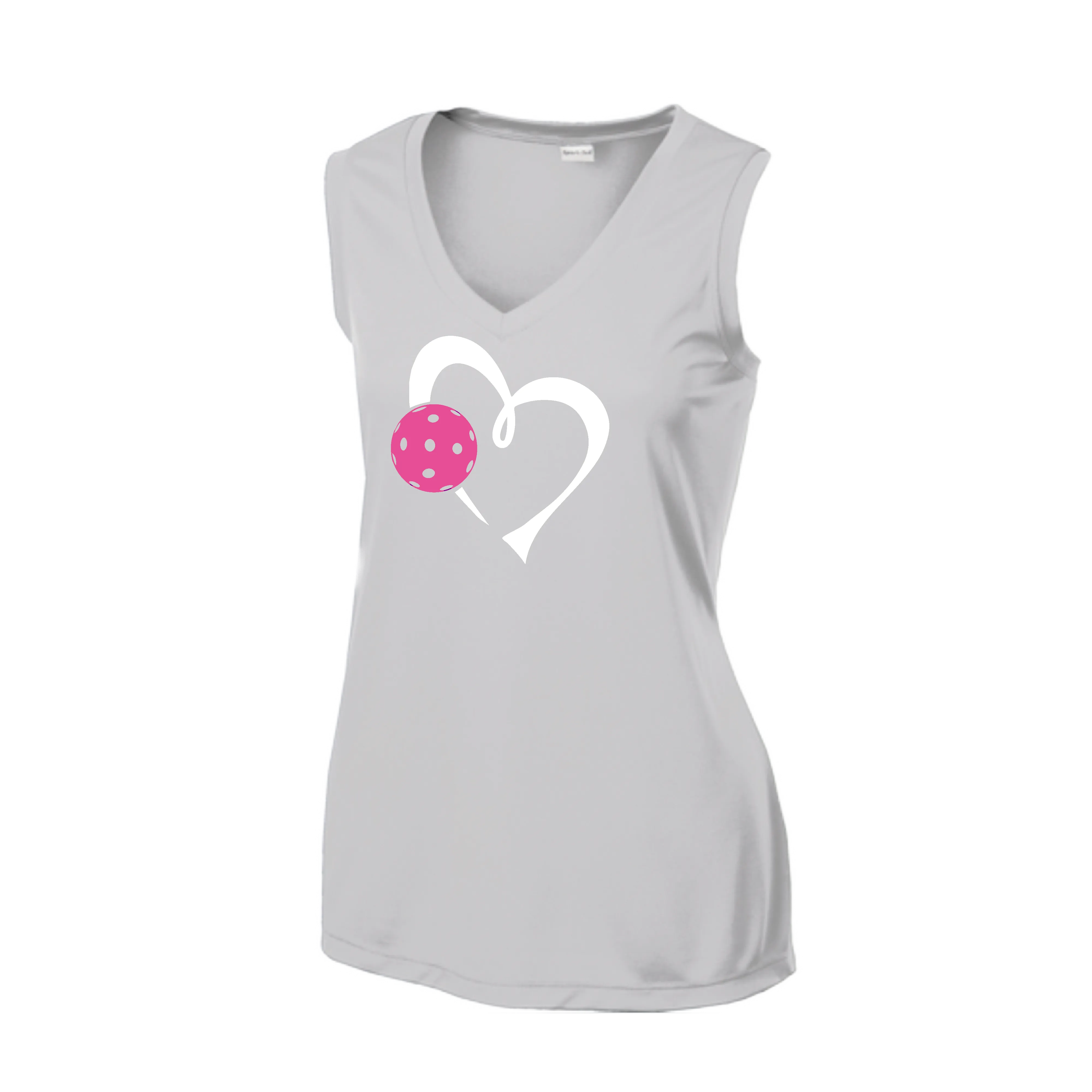 Love Pickleball Heart (Pink) | Women’s Sleeveless Shirt | 100% Polyester