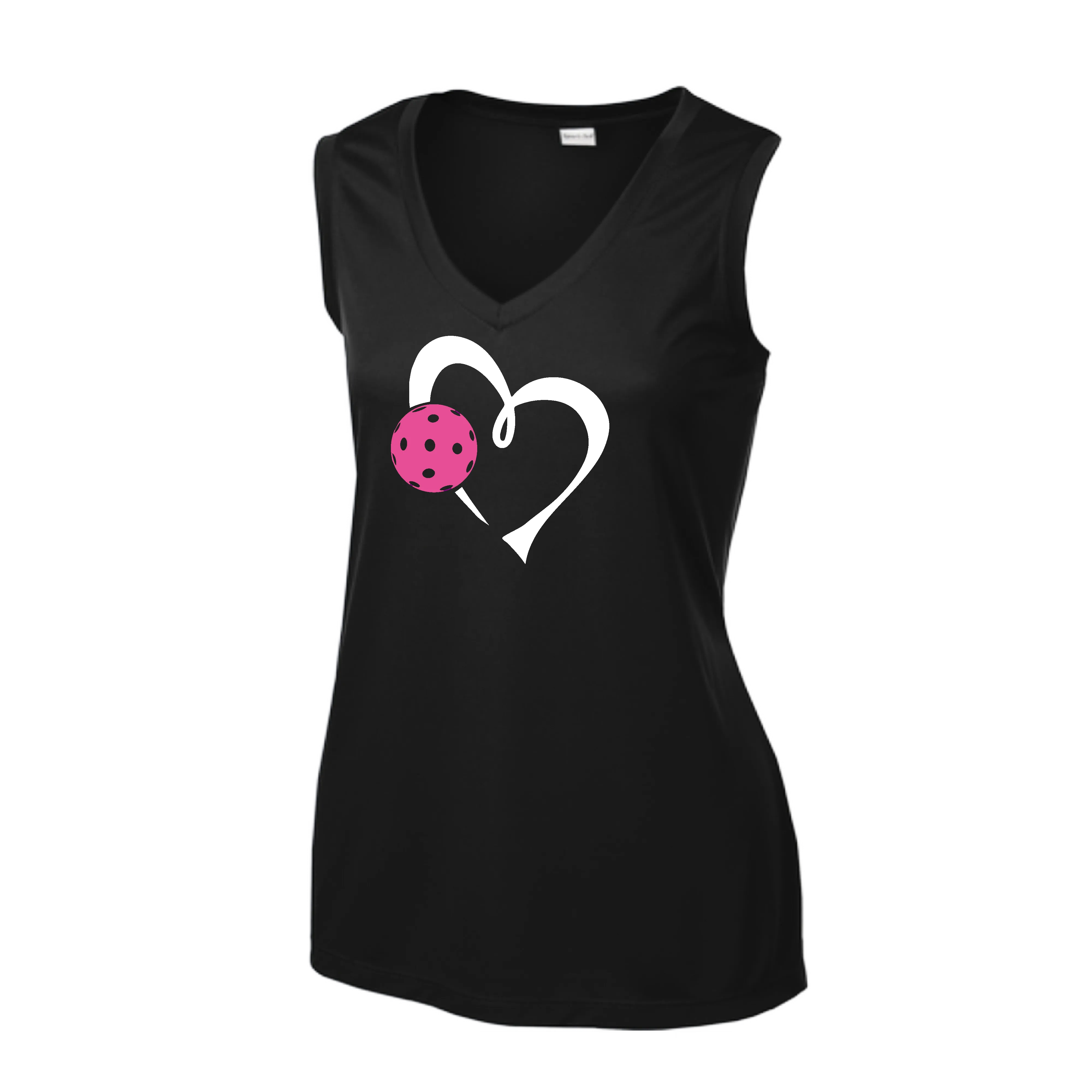 Love Pickleball Heart (Pink) | Women’s Sleeveless Shirt | 100% Polyester