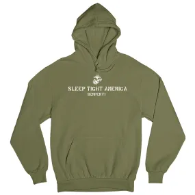 Marines Sleep Tight America Military Green  Hoodie