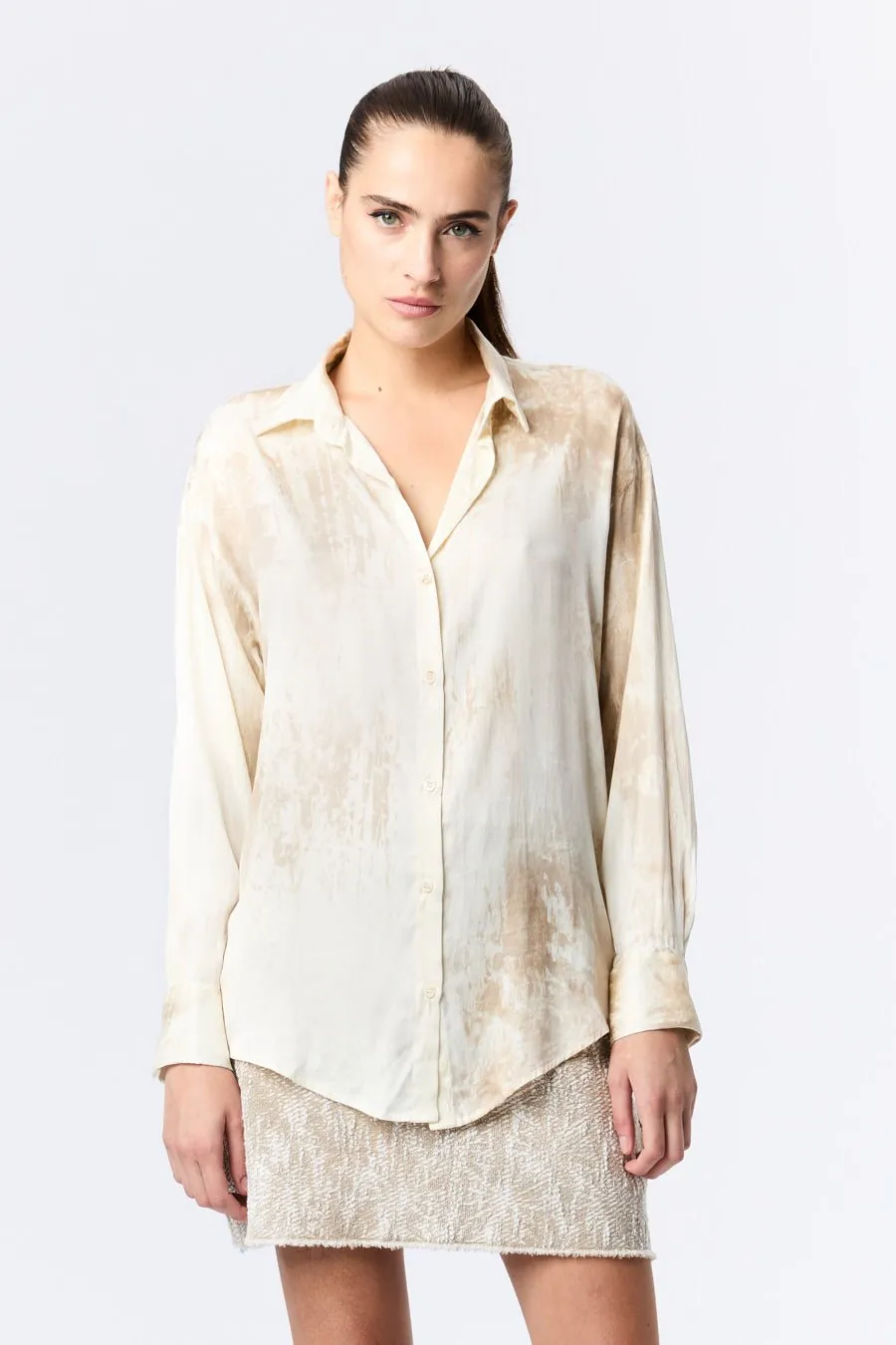 Marmo Effect Silk Shirt