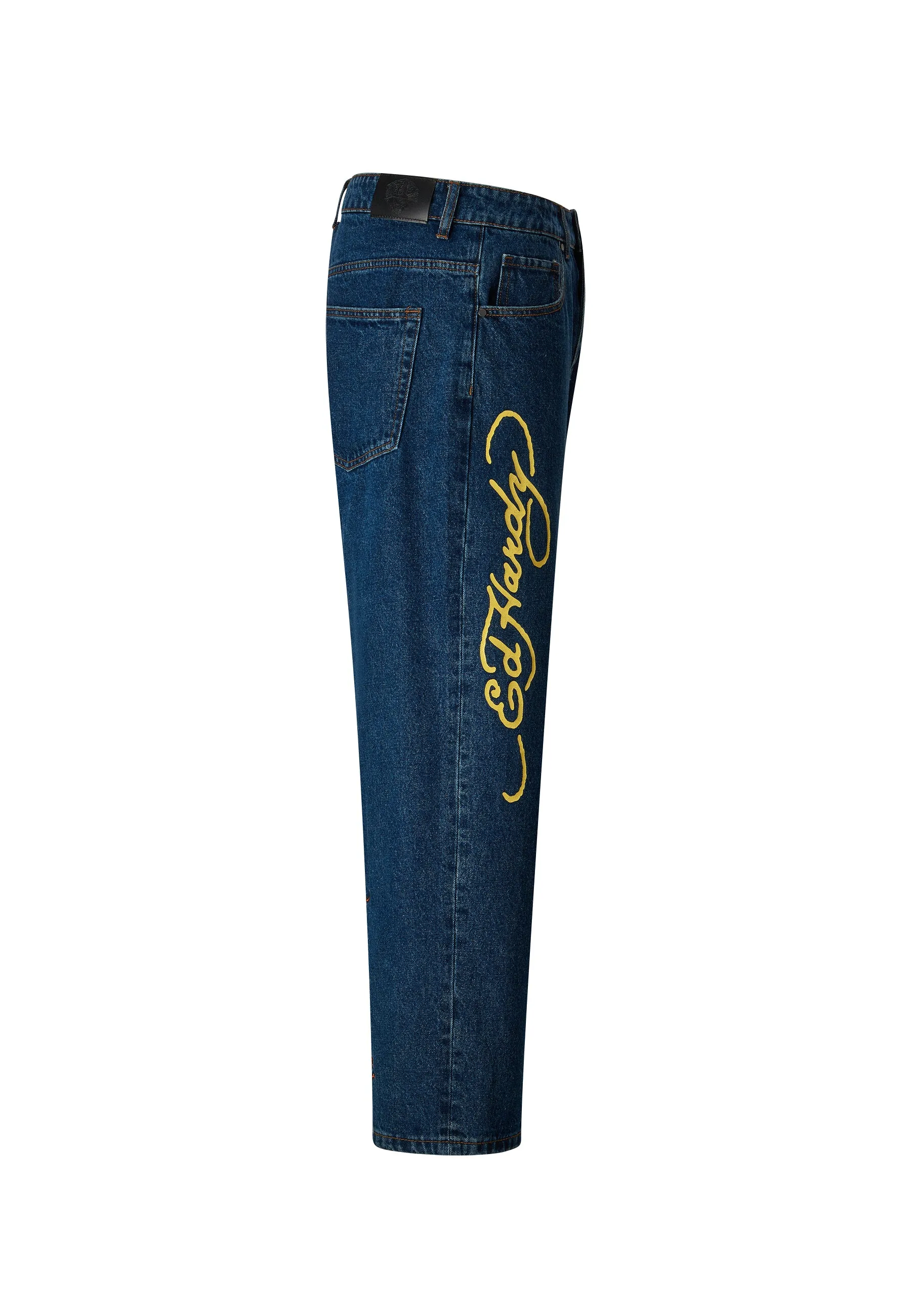 Mens Flamer-Snake Baggy Jeans - Indigo