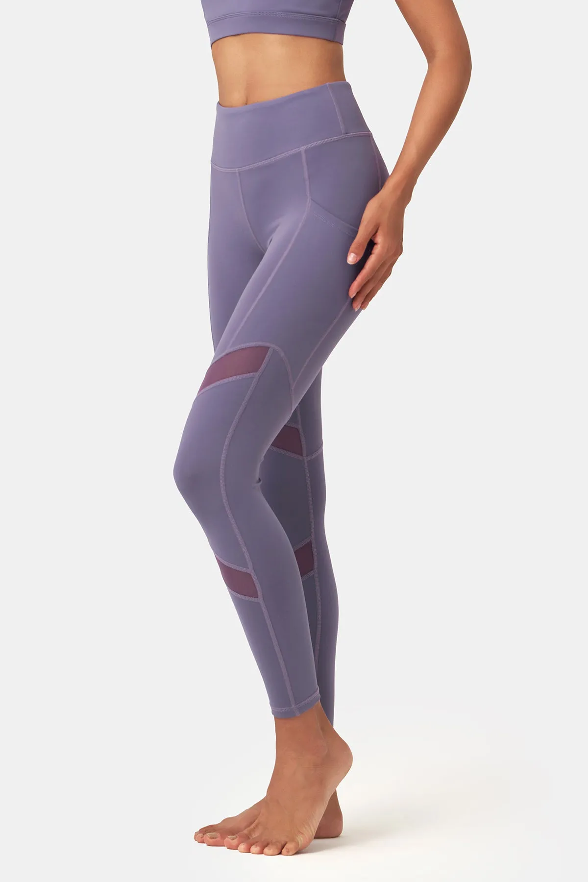 Mesh Panels High-Rise Tight Leggings