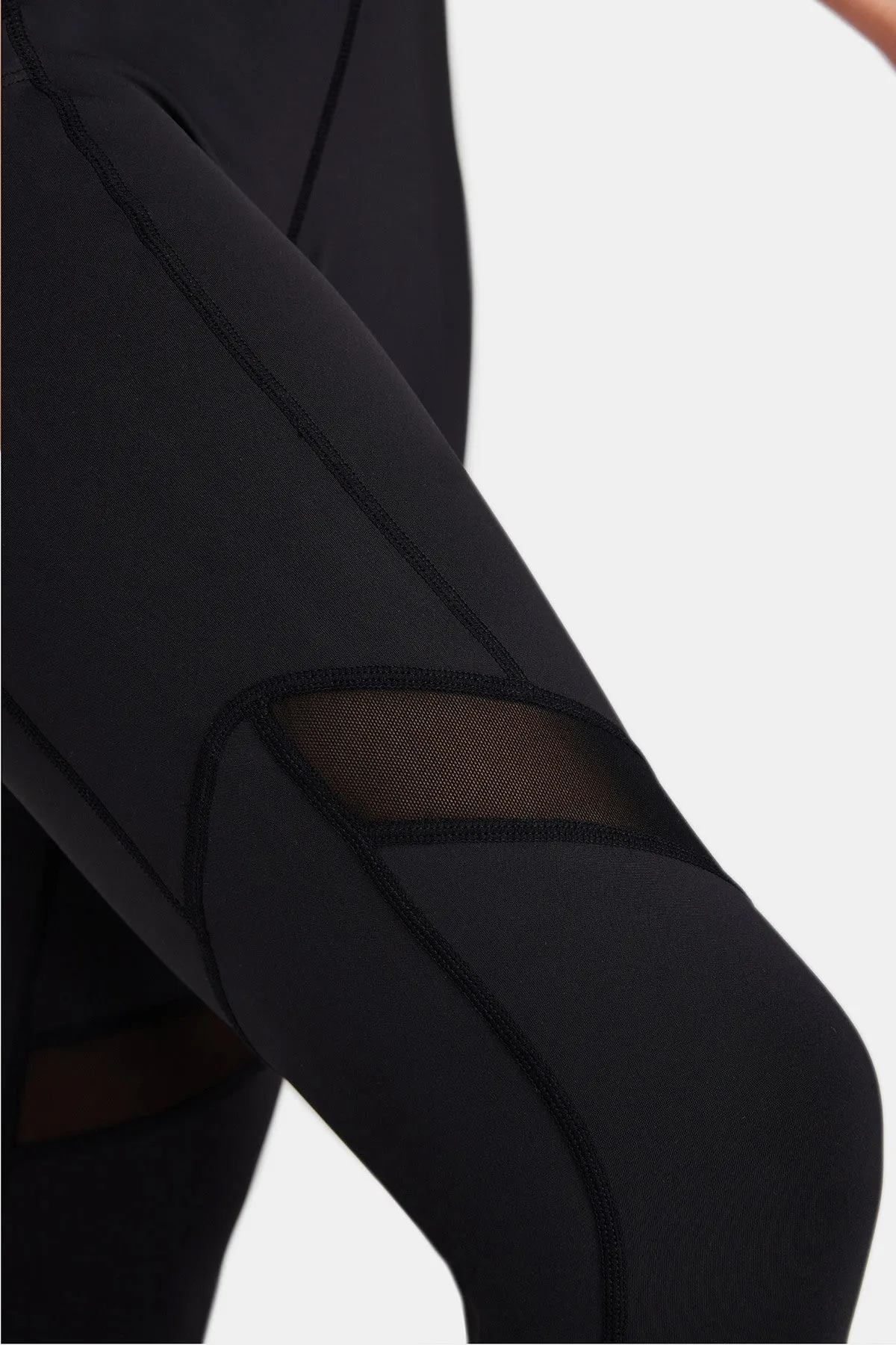 Mesh Panels High-Rise Tight Leggings