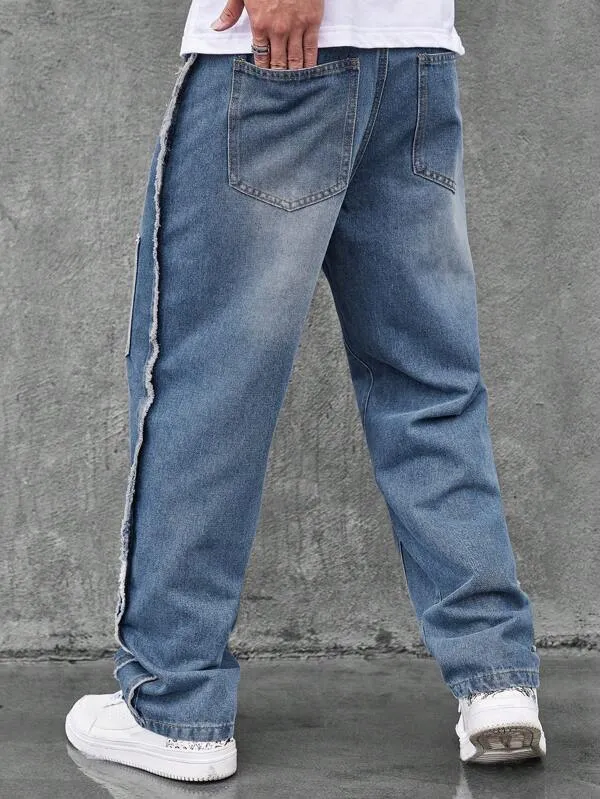 Not Your Pocket Picker Contrast Tap Baggy Jeans