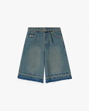 OLD BAGGY DENIM SHORTS BLUE