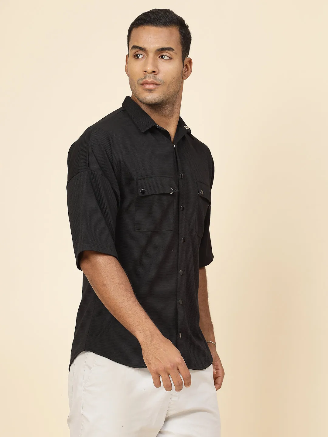 Oversized Utility Polyester Shirt