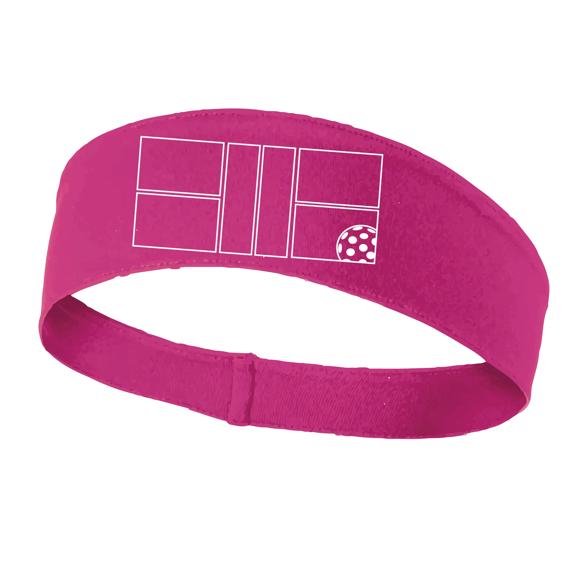 Pickleball Court (White) | Pickleball Headband | 100% Polyester