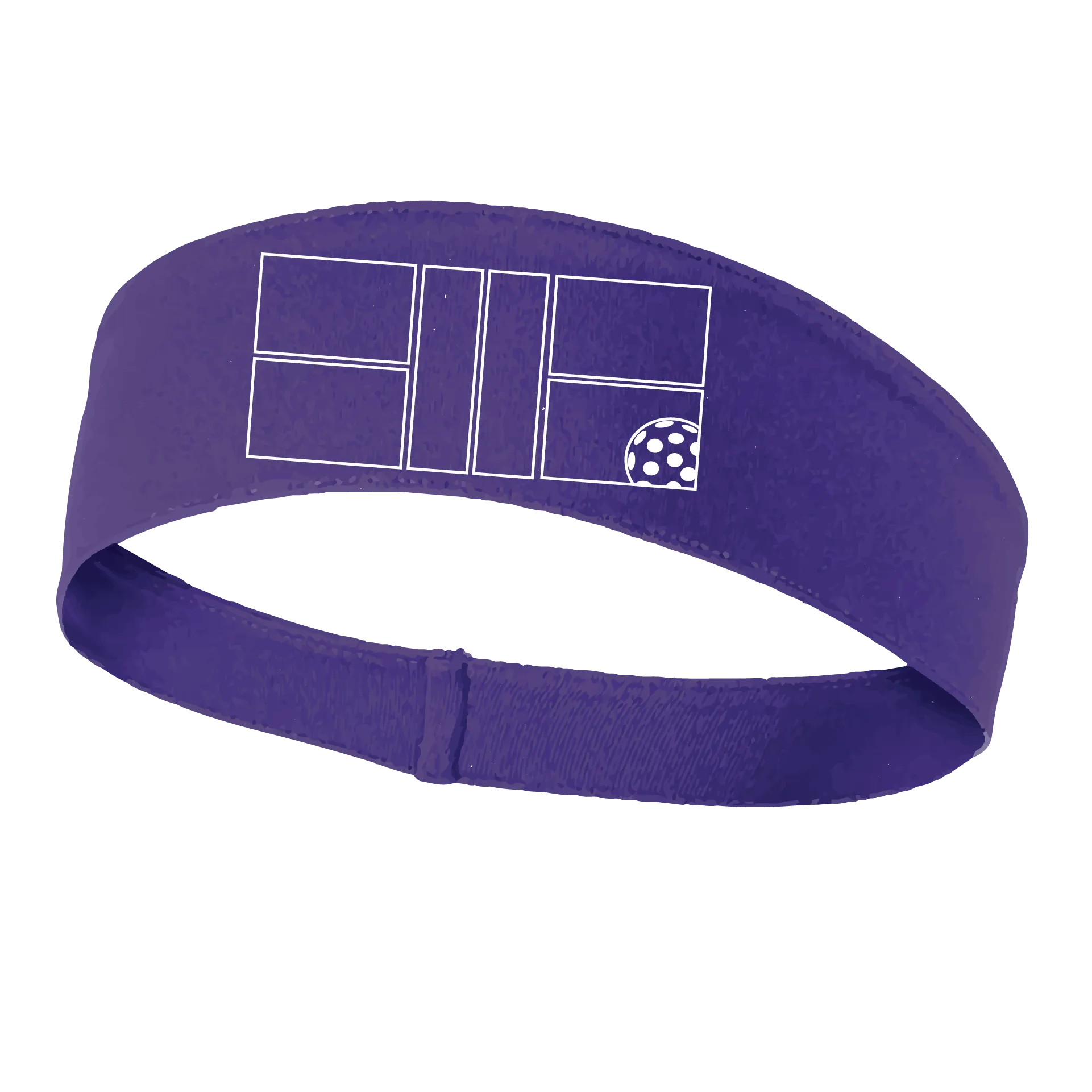 Pickleball Court (White) | Pickleball Headband | 100% Polyester