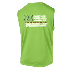 Pickleball Flag Horizontal (Customizable) | Men's Sleeveless Athletic Shirt | 100% Polyester