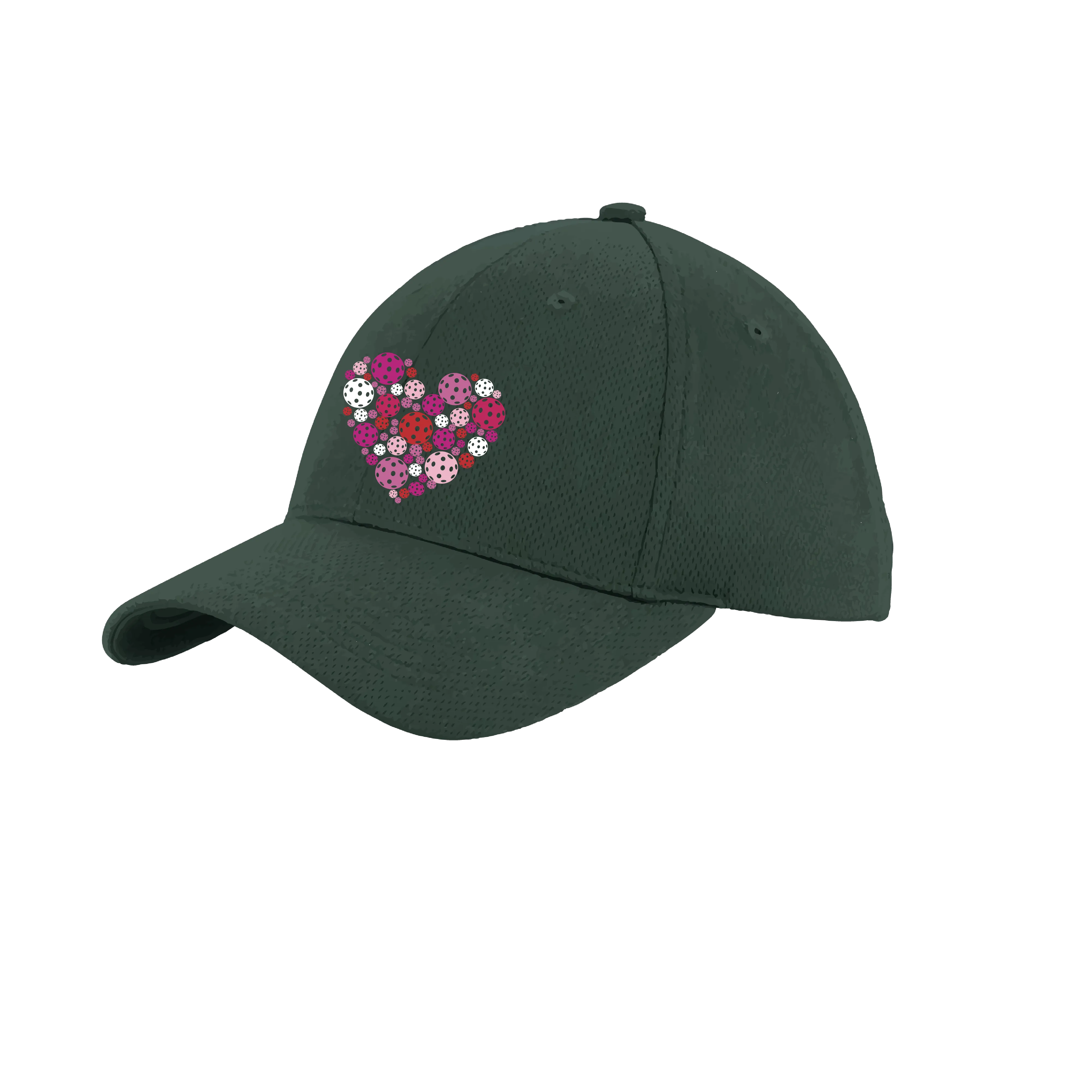 Pickleball Heart (Customizable) | Pickleball Hat | Moisture-Wicking 100% Polyester