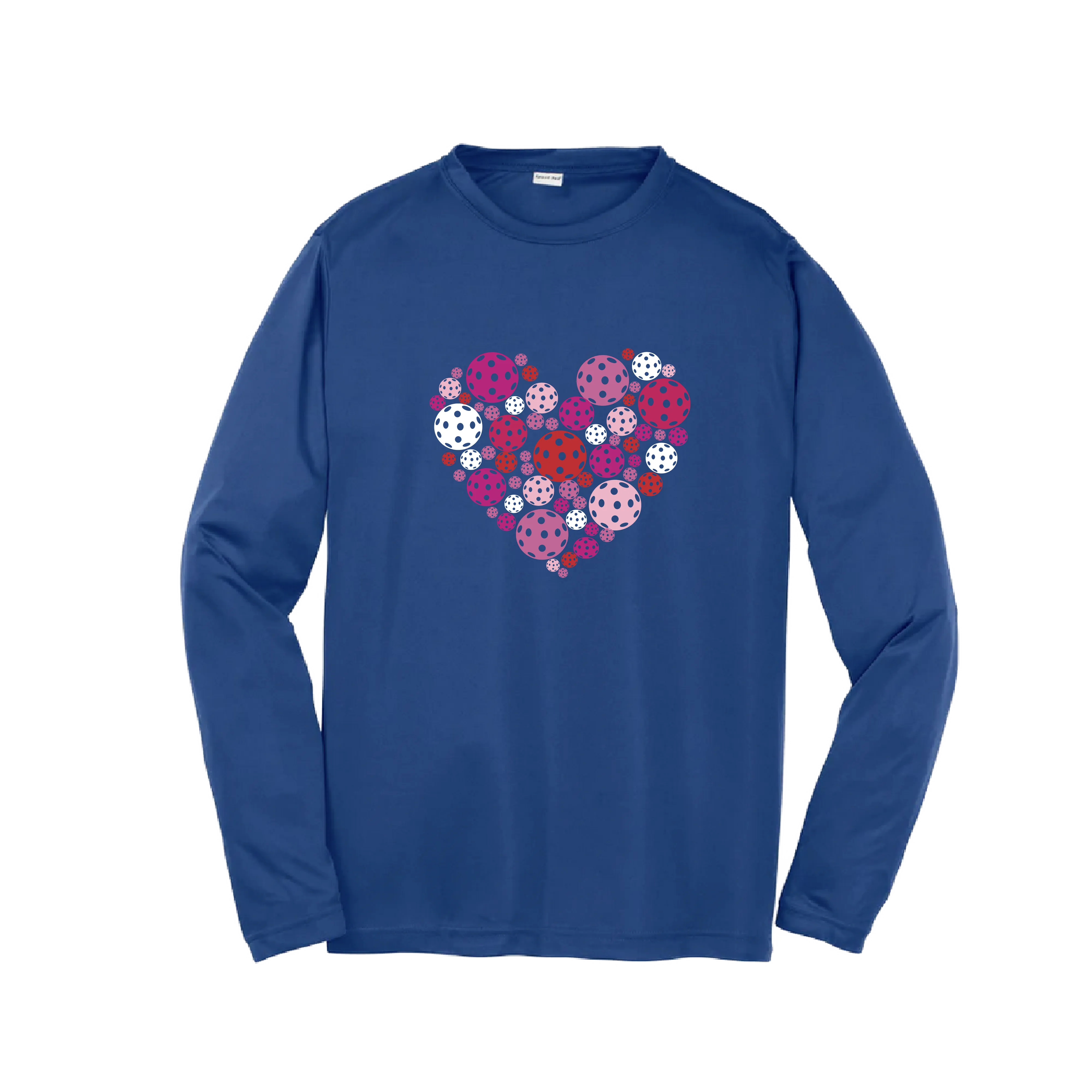 Pickleball Heart | Youth Long Sleeve Athletic Pickleball Shirt | 100% Polyester