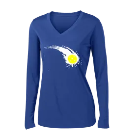 Pickleball Impact | Women's Long Sleeve V-Neck Pickleball Shirts | 100% Polyester