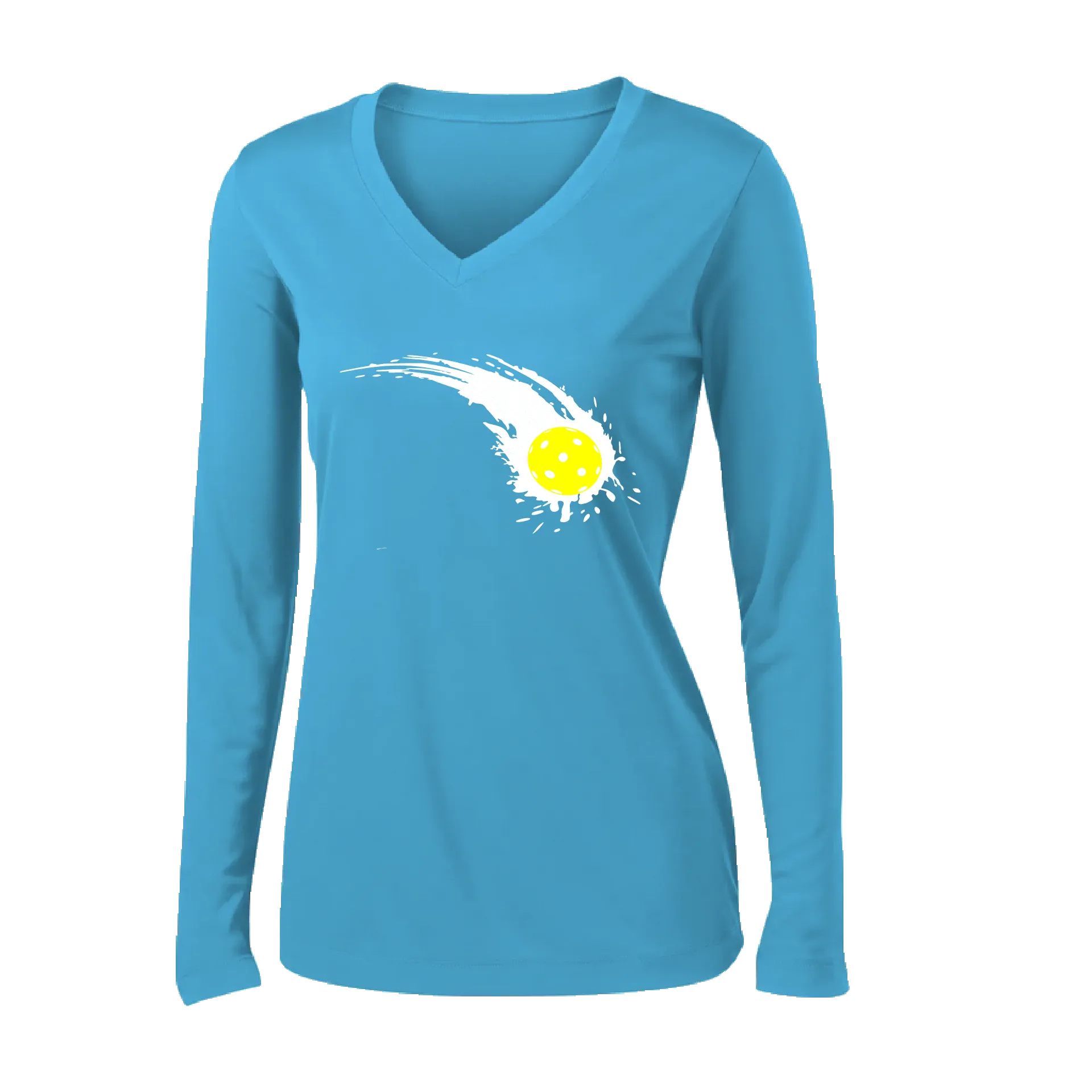 Pickleball Impact | Women's Long Sleeve V-Neck Pickleball Shirts | 100% Polyester