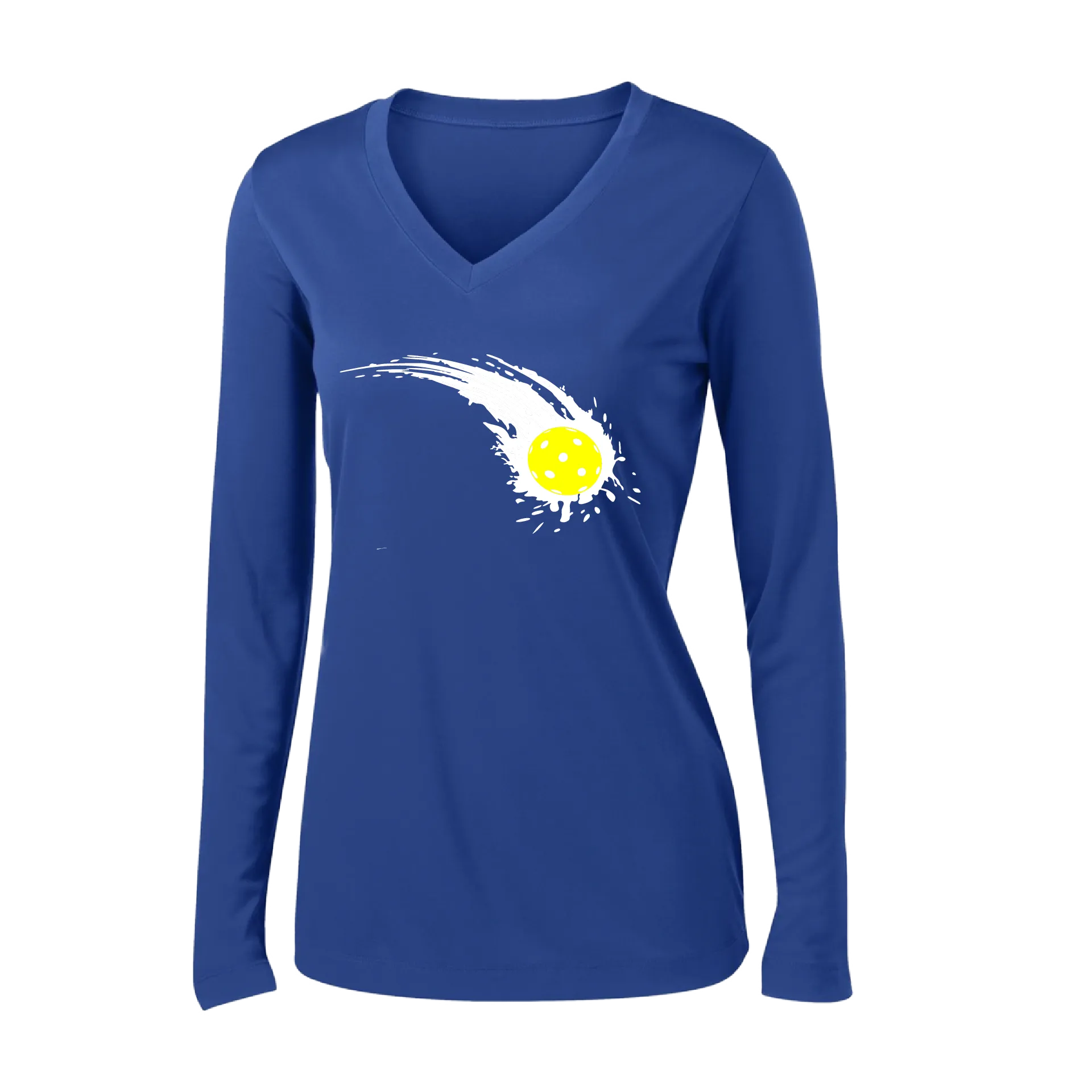 Pickleball Impact | Women's Long Sleeve V-Neck Pickleball Shirts | 100% Polyester