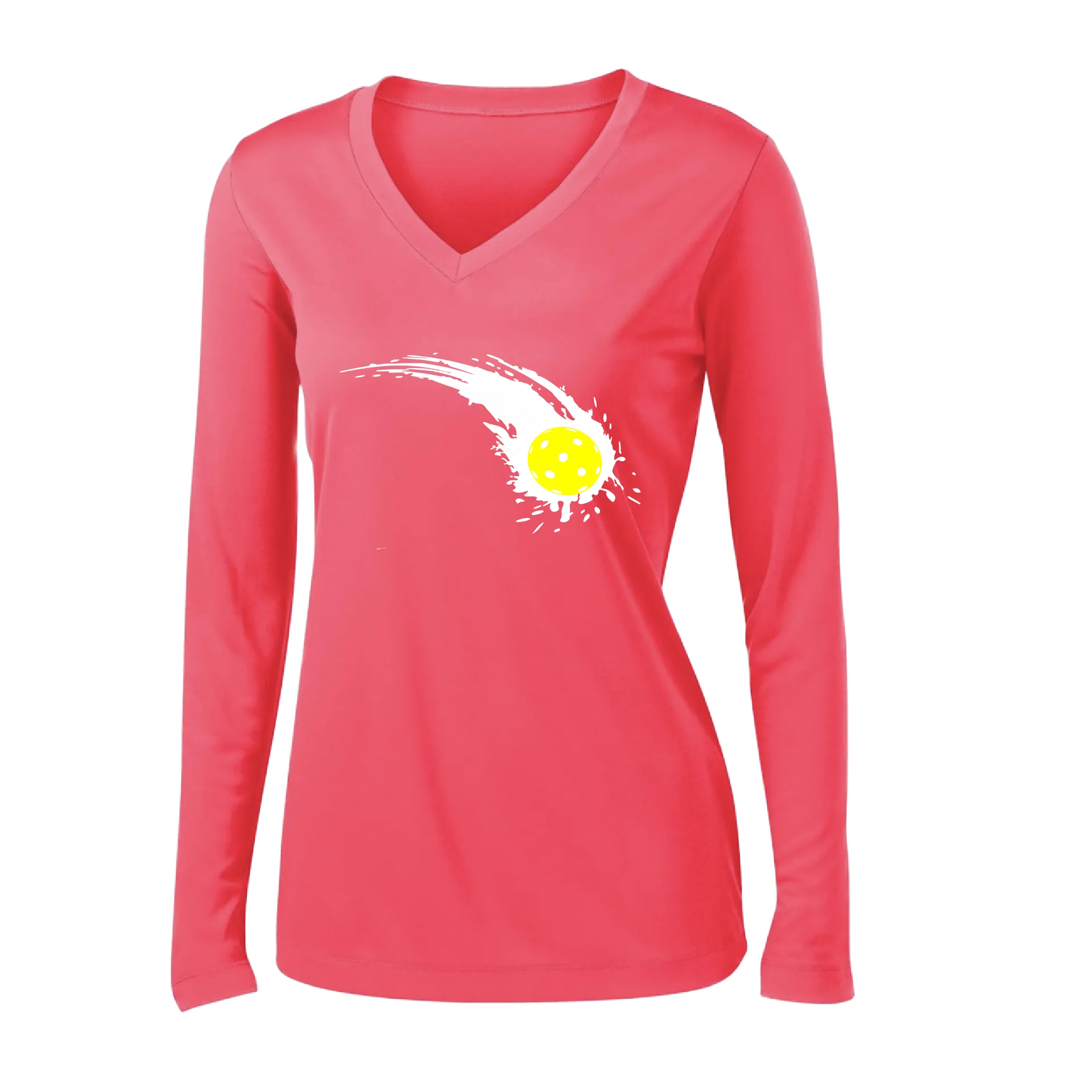 Pickleball Impact | Women's Long Sleeve V-Neck Pickleball Shirts | 100% Polyester