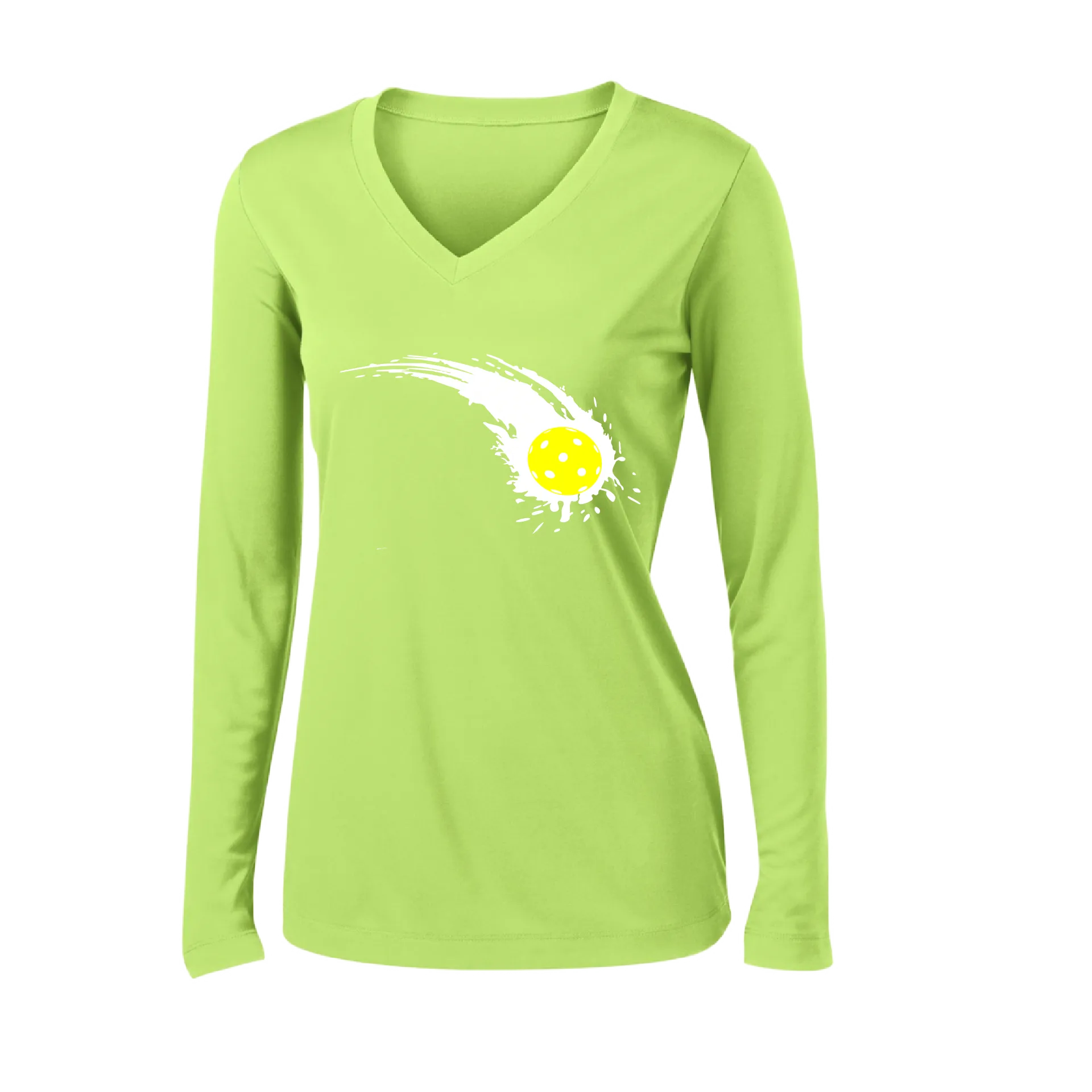 Pickleball Impact | Women's Long Sleeve V-Neck Pickleball Shirts | 100% Polyester