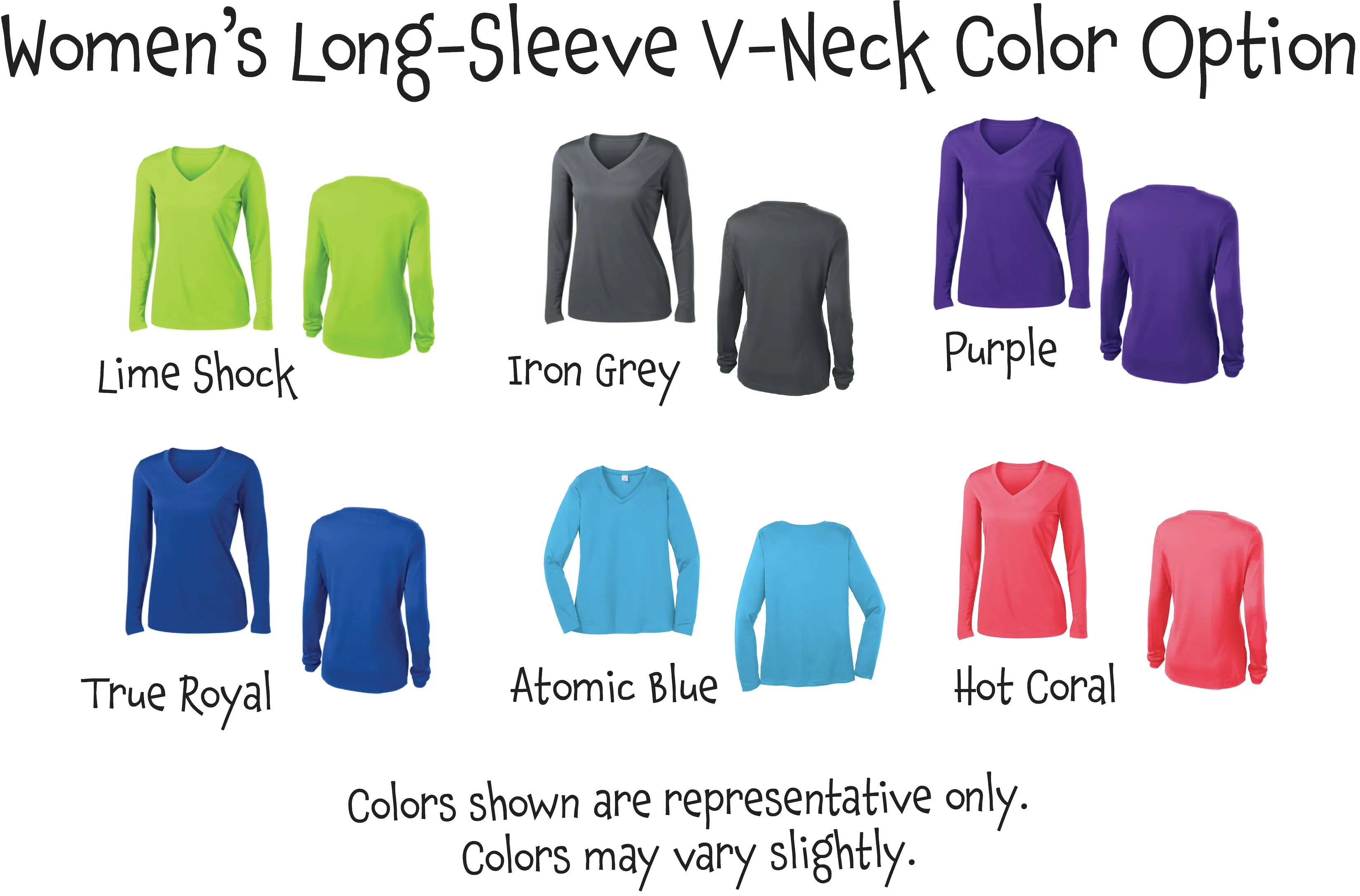 Pickleball Impact | Women's Long Sleeve V-Neck Pickleball Shirts | 100% Polyester