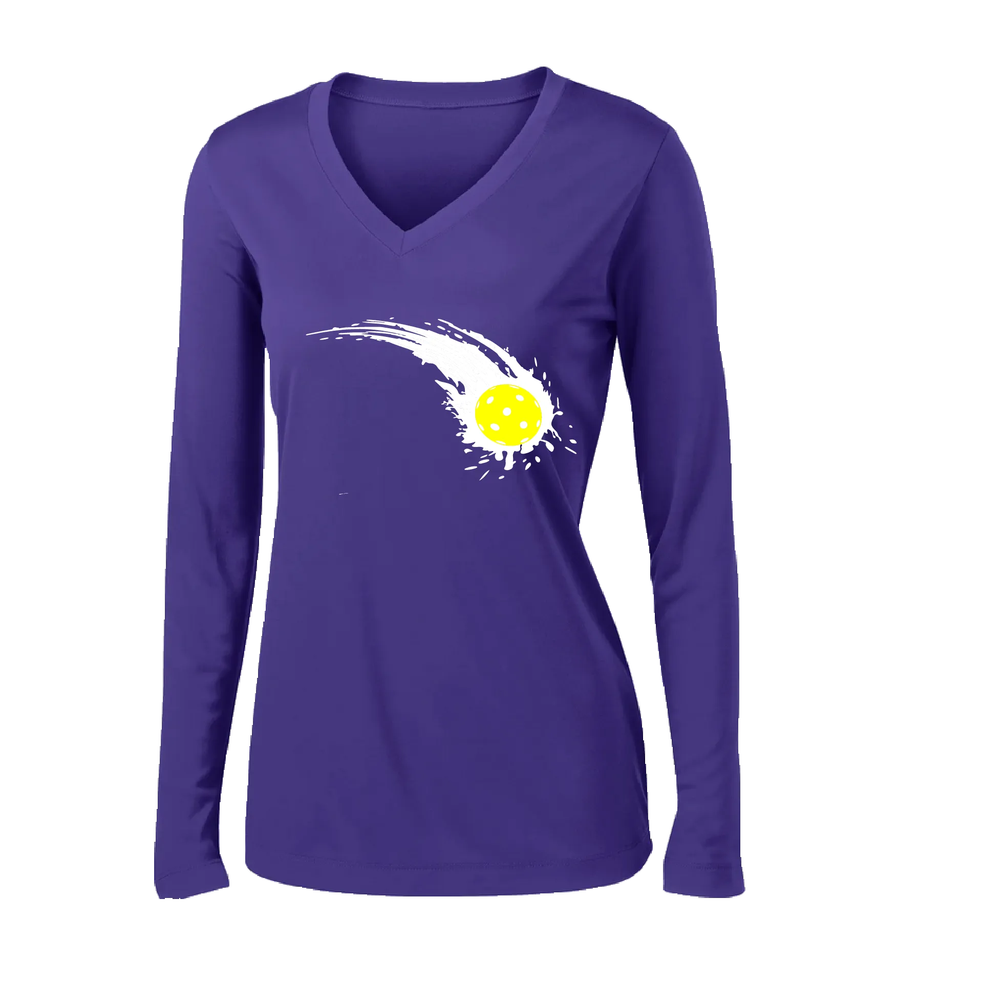 Pickleball Impact | Women's Long Sleeve V-Neck Pickleball Shirts | 100% Polyester