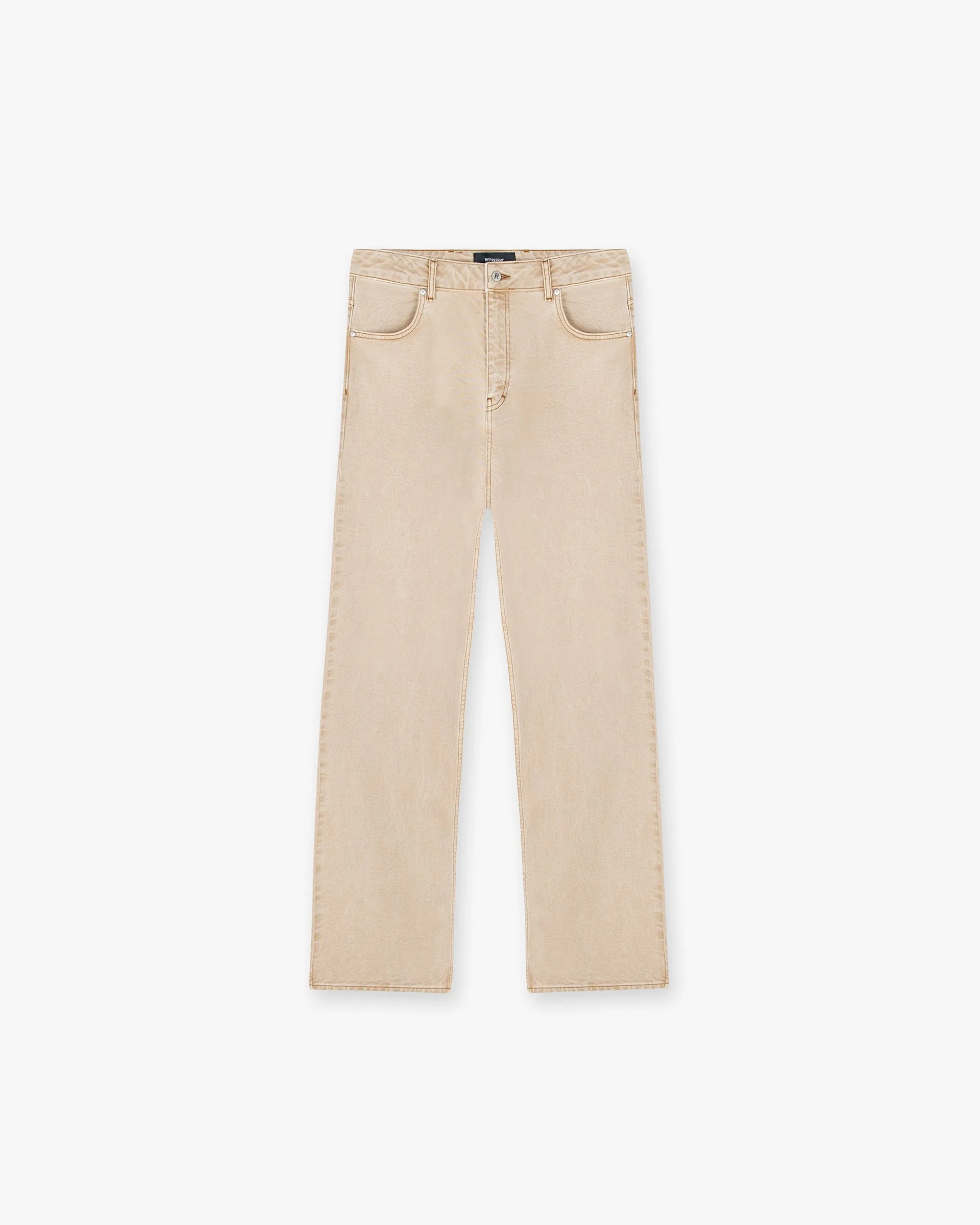 Optimized title: R3 Baggy Denim - Distressed Cashmere