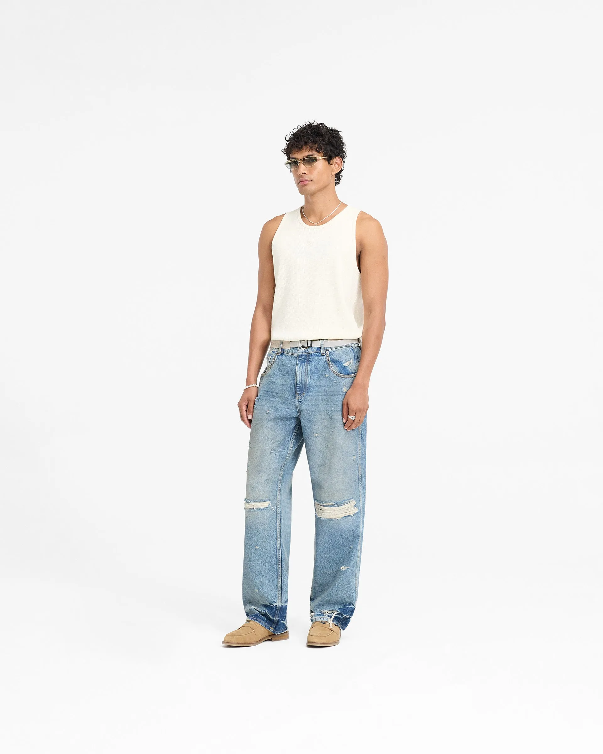 Represent X Duke   Dexter Baggy Denim - Mechanic Blue