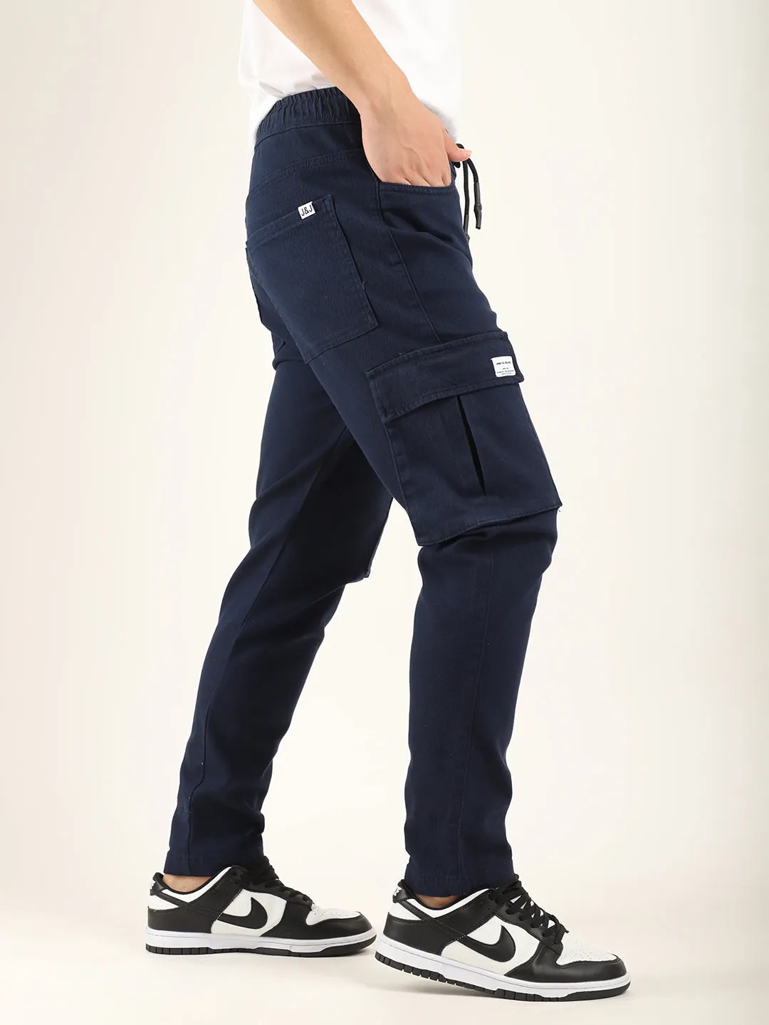 Rockin Navy Baggy Fit Cotton Cargo