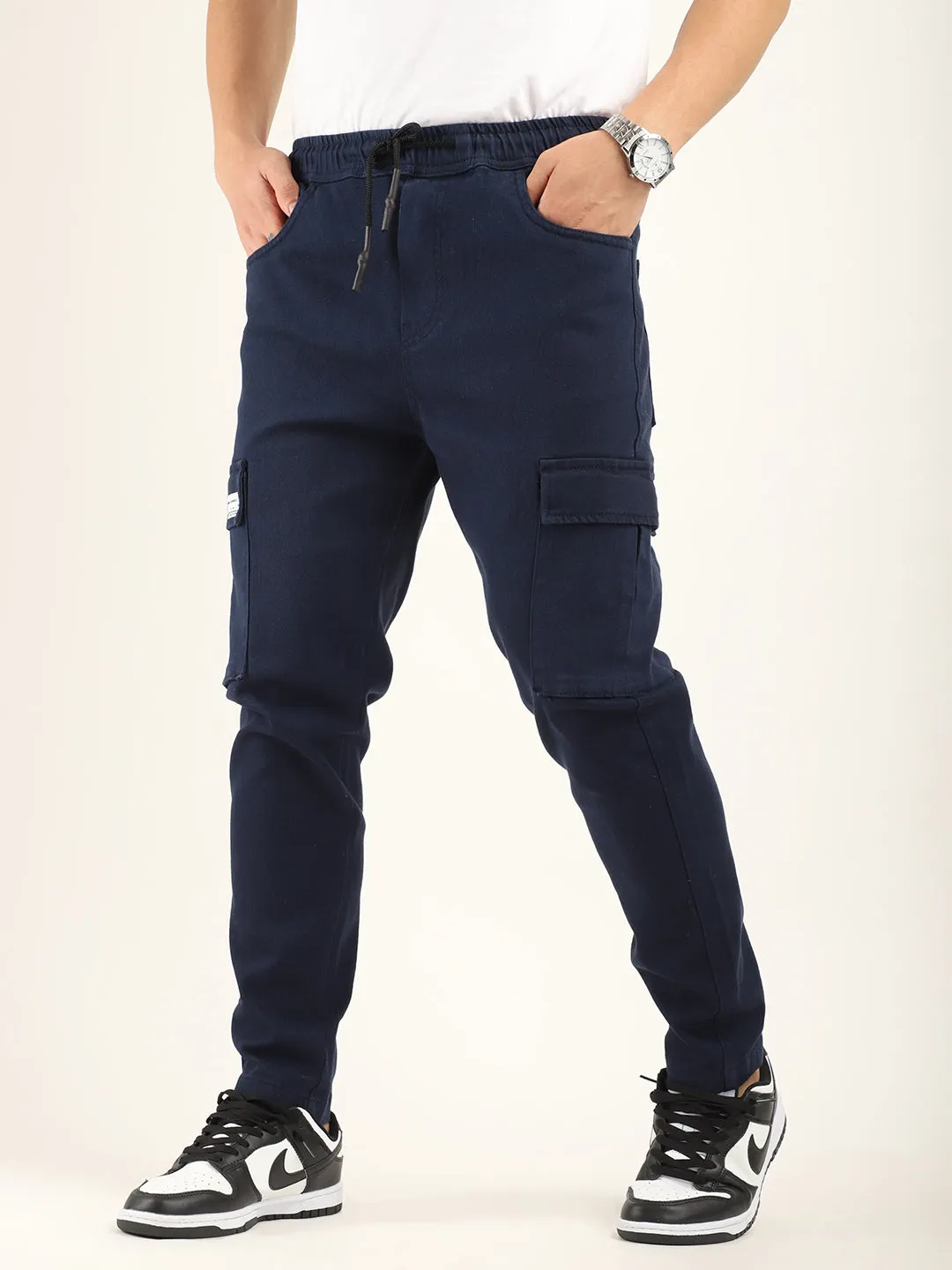 Rockin Navy Baggy Fit Cotton Cargo