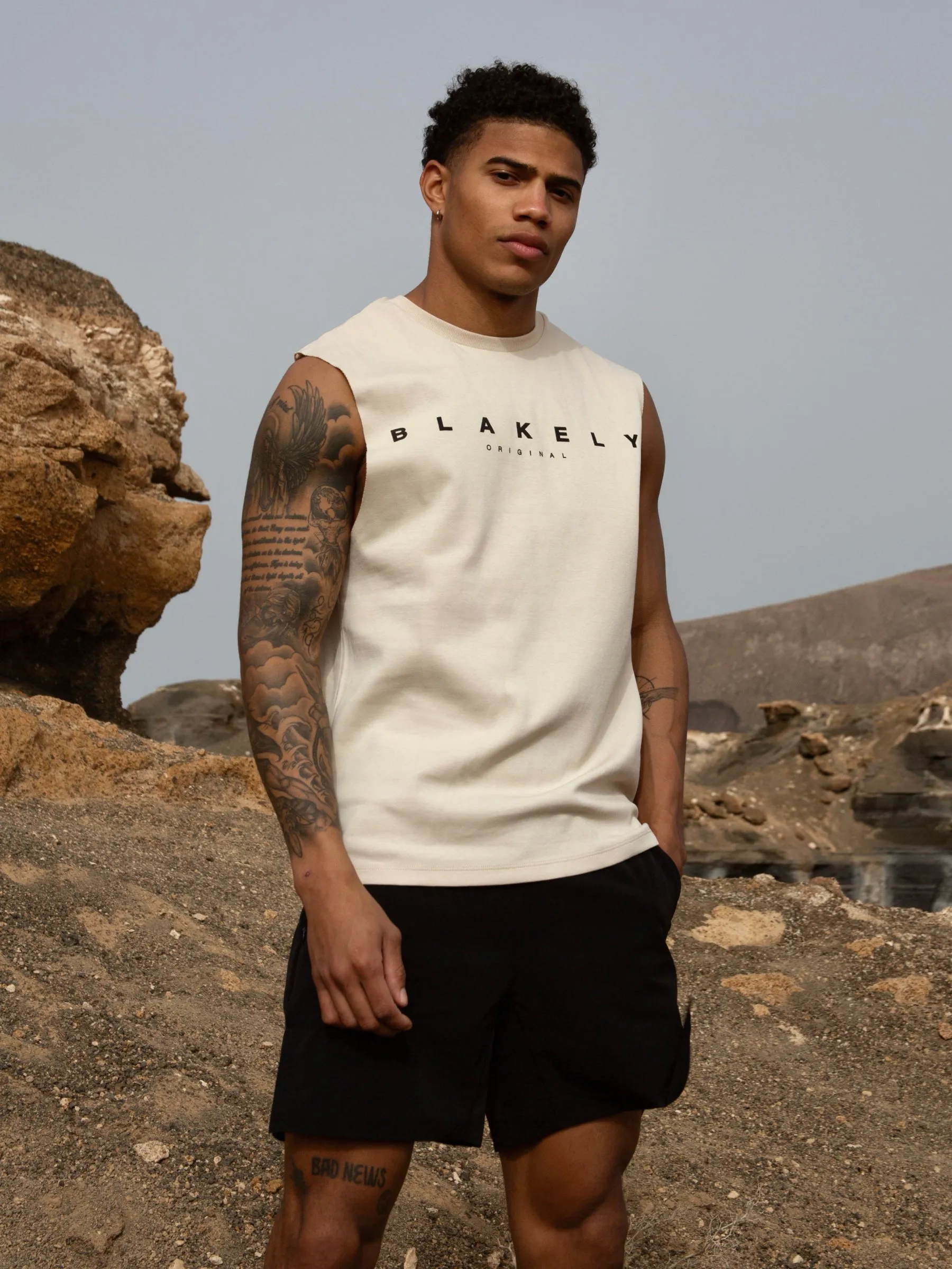 Sanur Sleeveless Tee - Bone